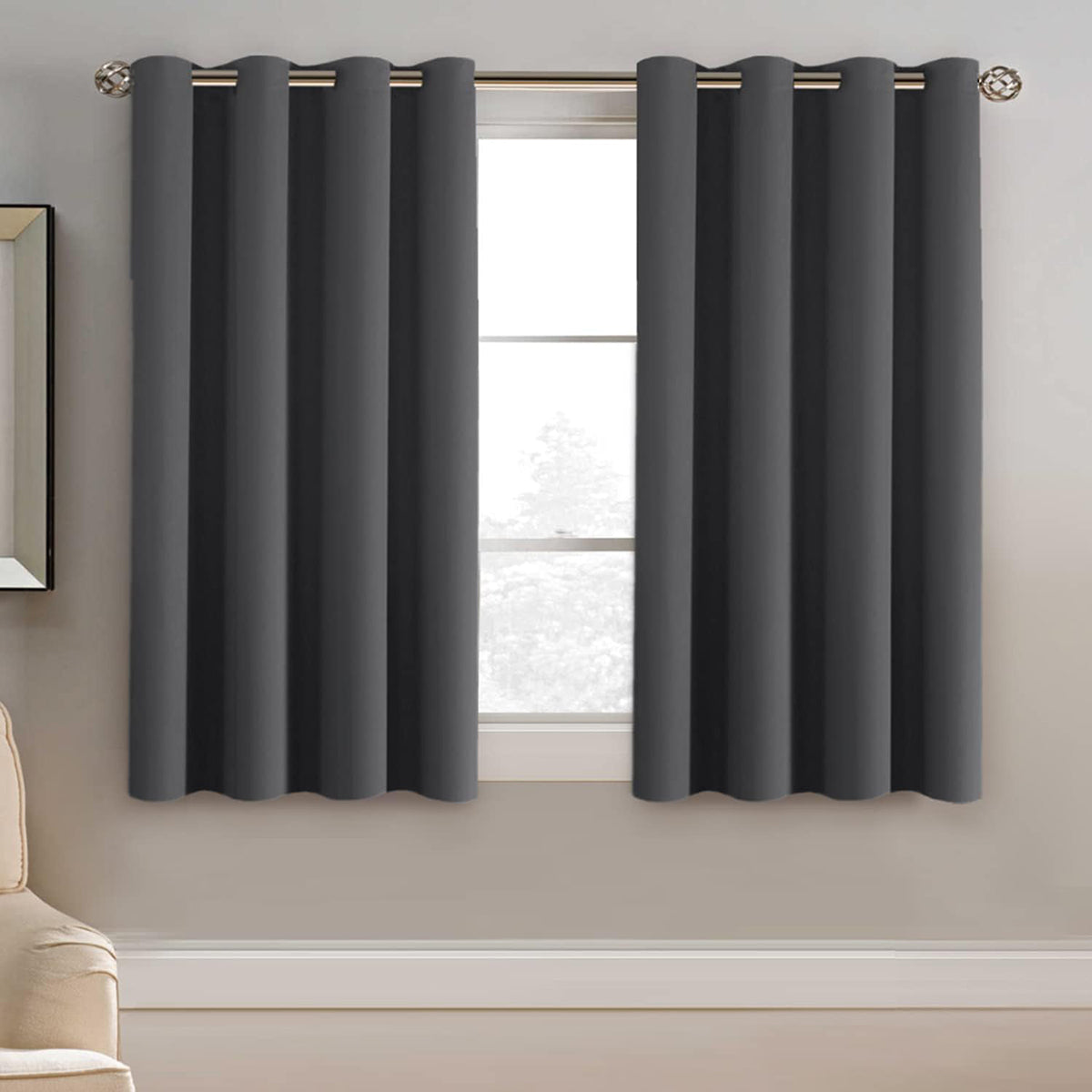 Blackout Thermal Insulated Treatment Extra Long Grommet Top Solid Color Curtains