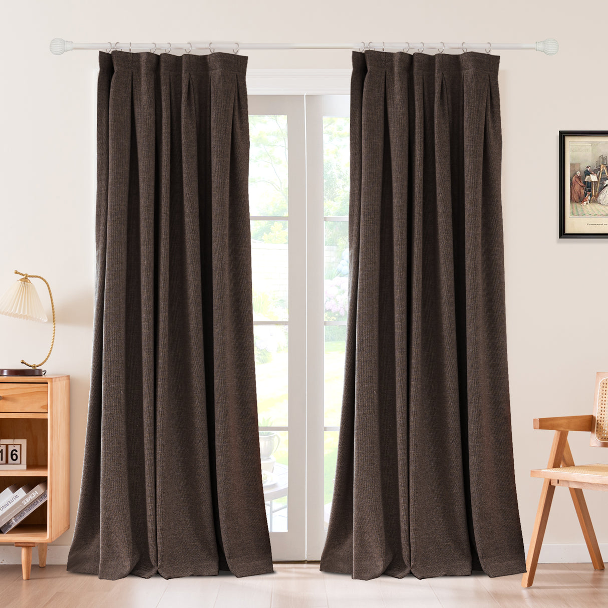 Avenna Woven Linen-like Texture Curtain Pleated