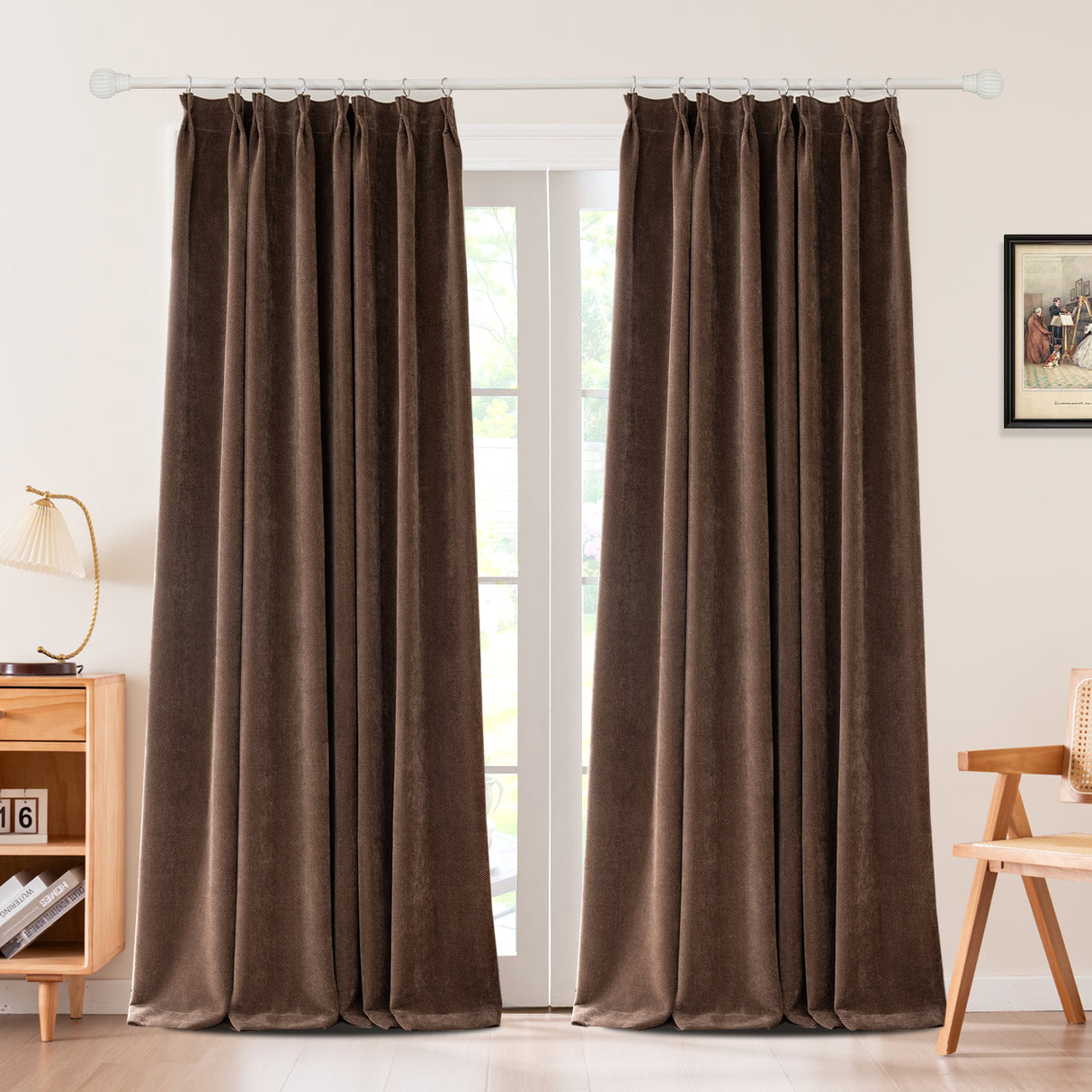 Sarella Diagonal Weave Blackout curtain Pleated