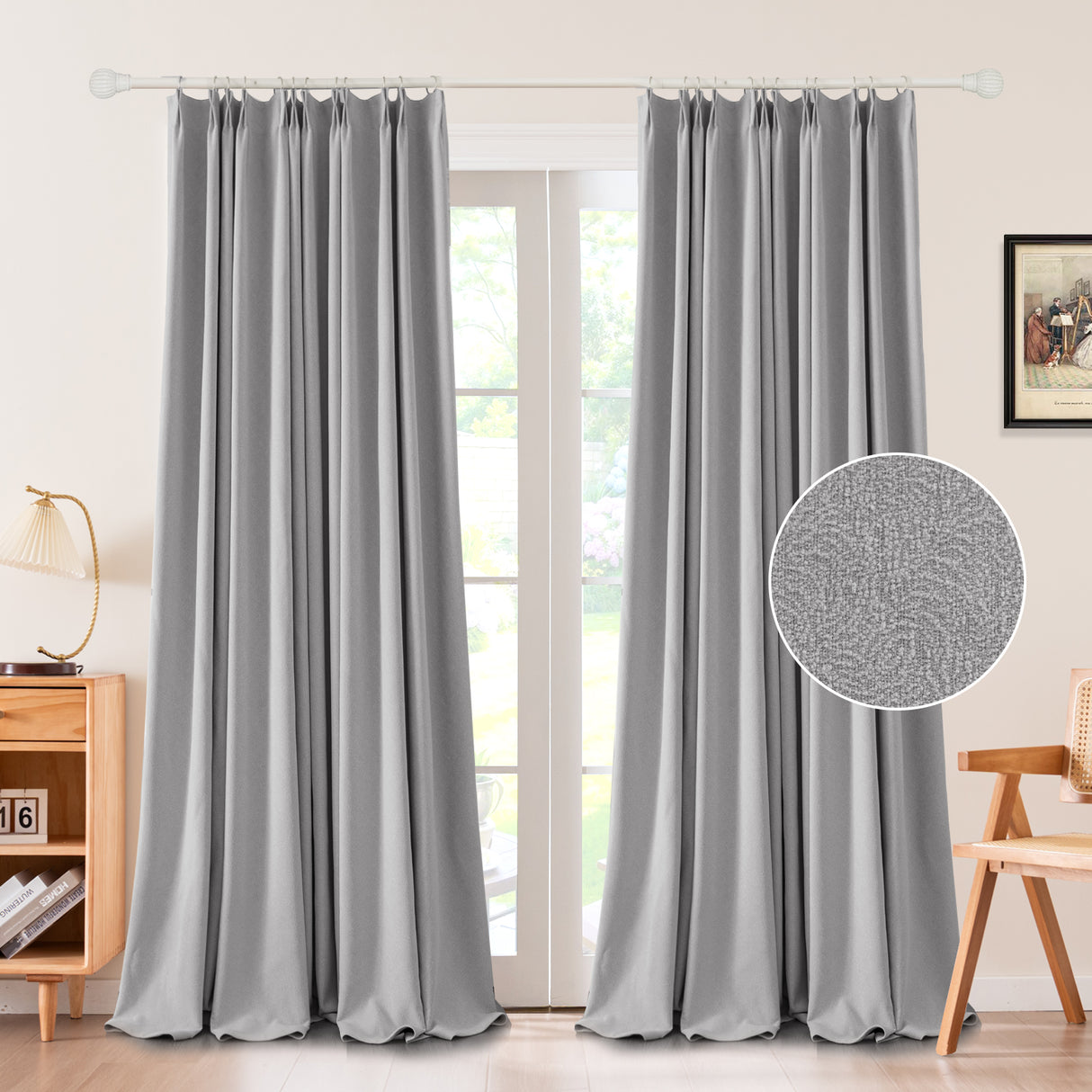 Zariel Pebbled Swirl Texture Velvet Curtain Pleated