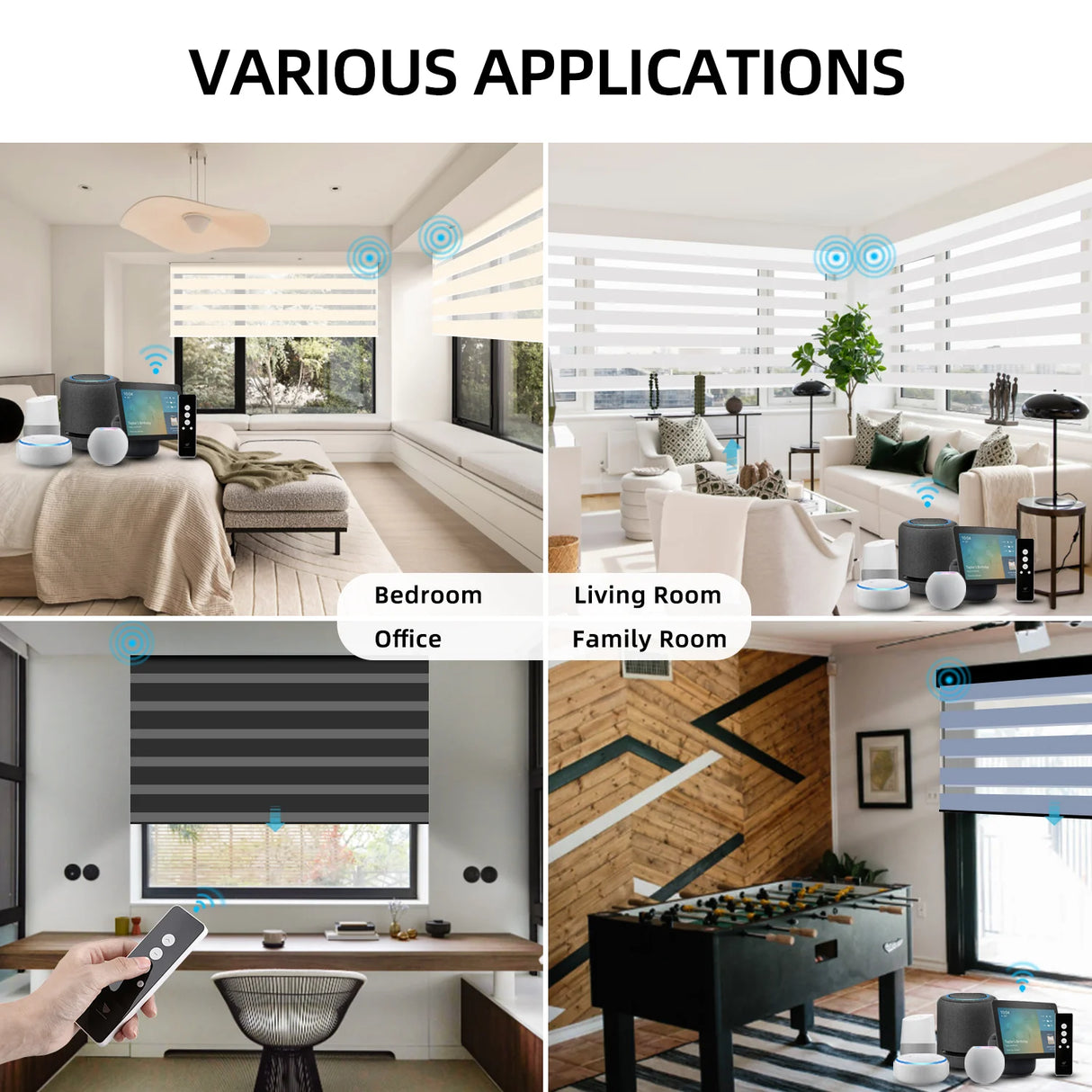 Motorized Zebra Shades 85% Blackout 95mm Phoebe