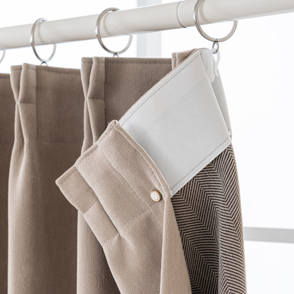 Lyssa Herringbone Custom Curtain Pleated