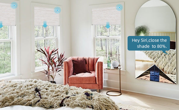 Motorized Roller Shades 100% Blackout Linen