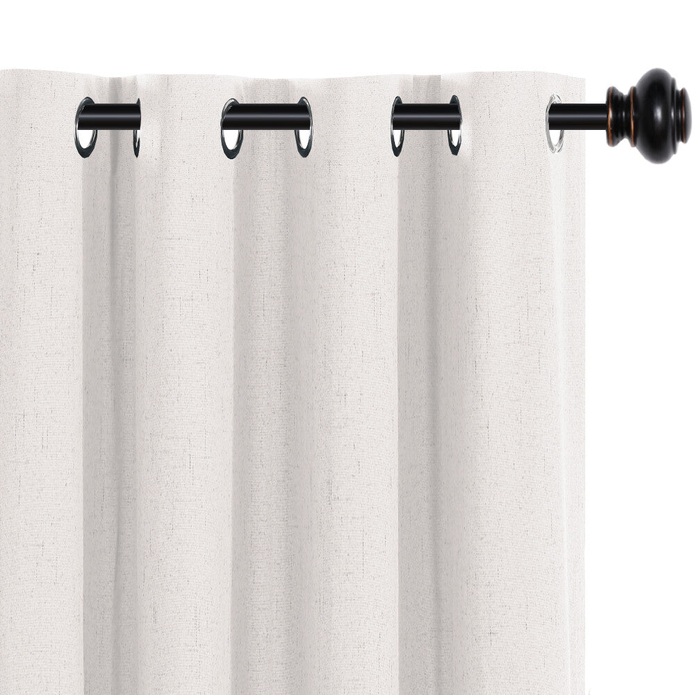 H.VERSAILTEX Natural Linen Blackout Curtains Set of 2 Panels, 100% Completely Blackout Curtains for Sliding Glass Door/Patio (52" x 96", Natural)