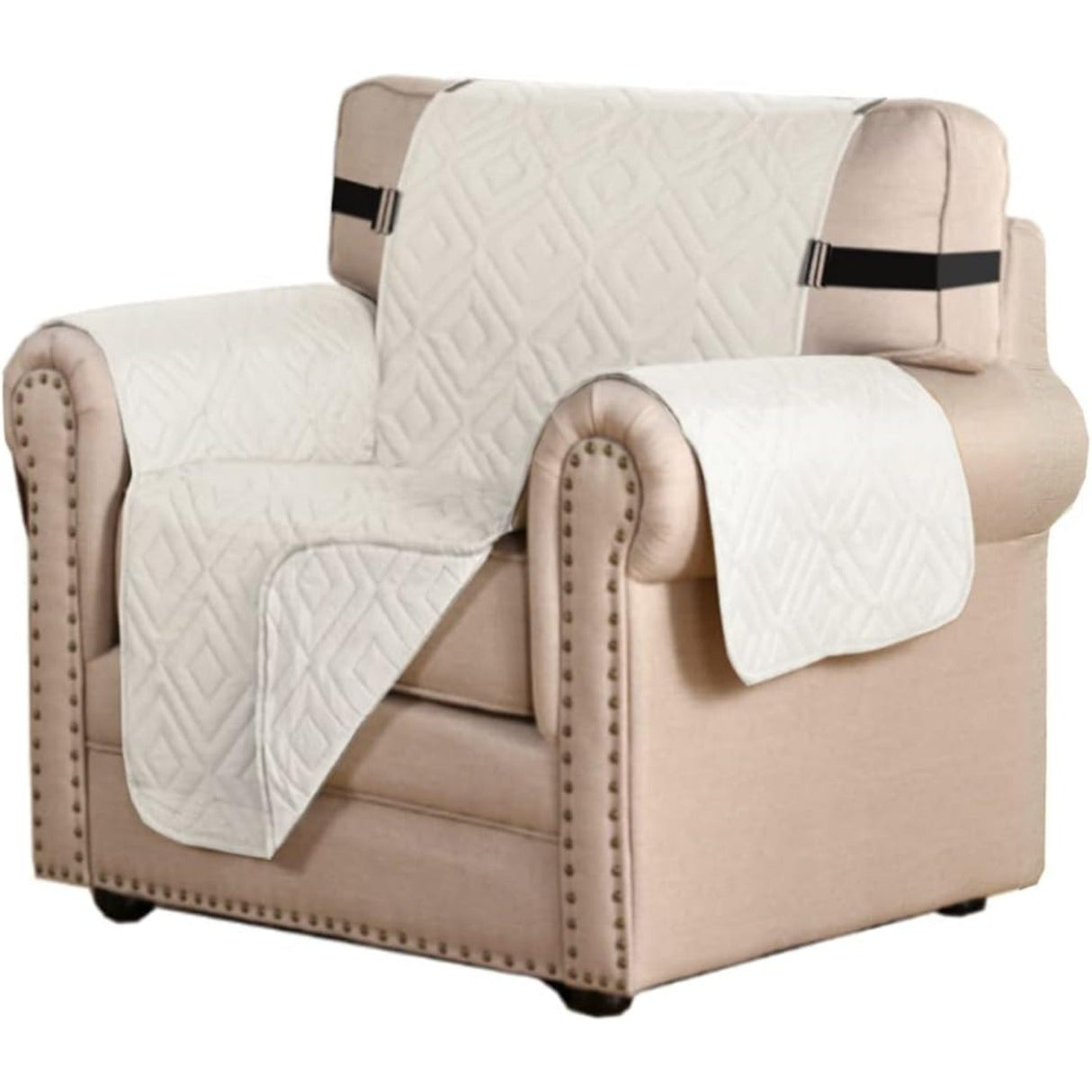 Reversible Furniture Protector Anti-Slip Water Resistant 2" Elastic Straps Couch Covers