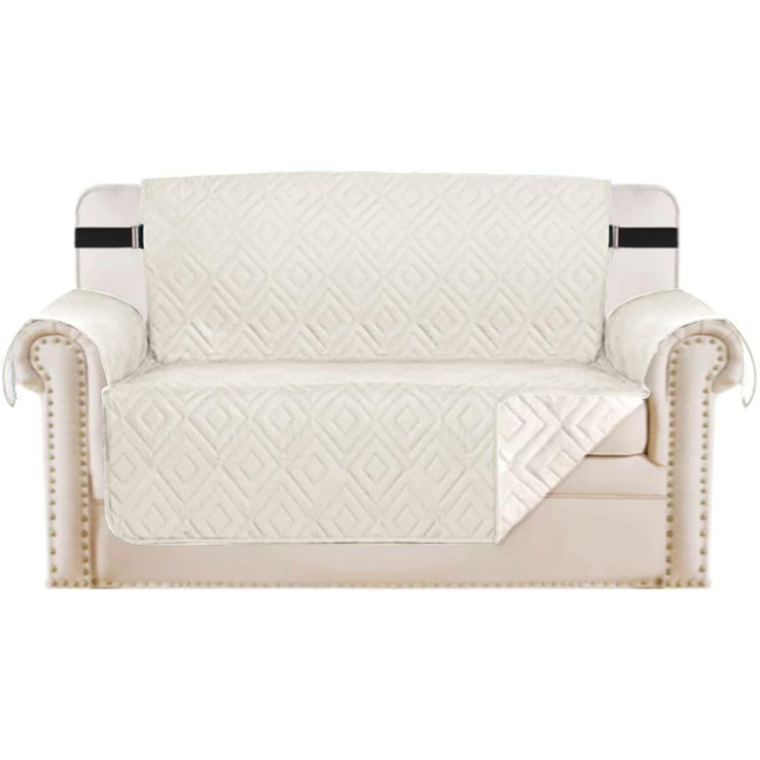 Reversible Furniture Protector Anti-Slip Water Resistant 2" Elastic Straps Couch Covers