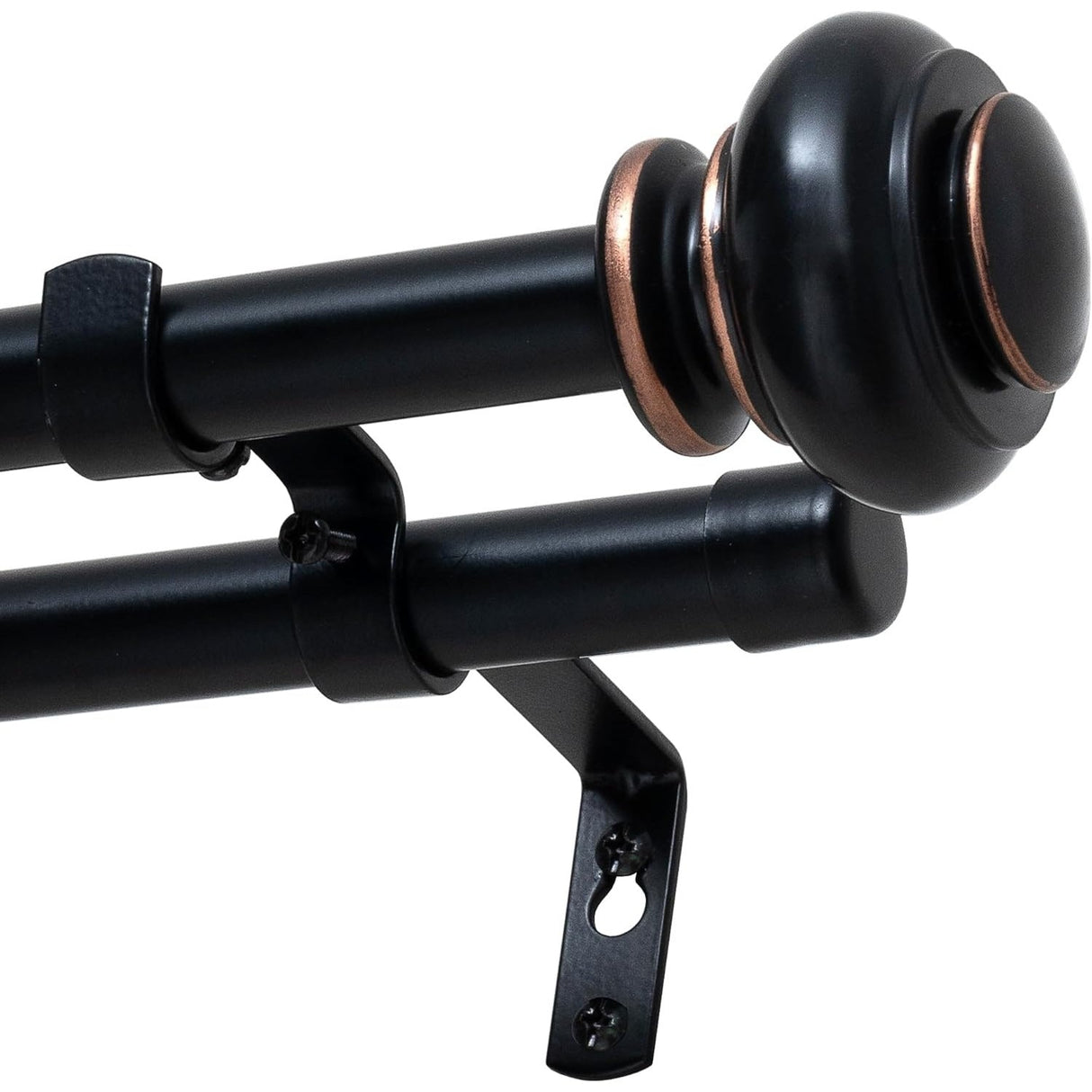 Double Curtain Rods for Windows Adjustable Decorative Telescoping Double Curtain Rod