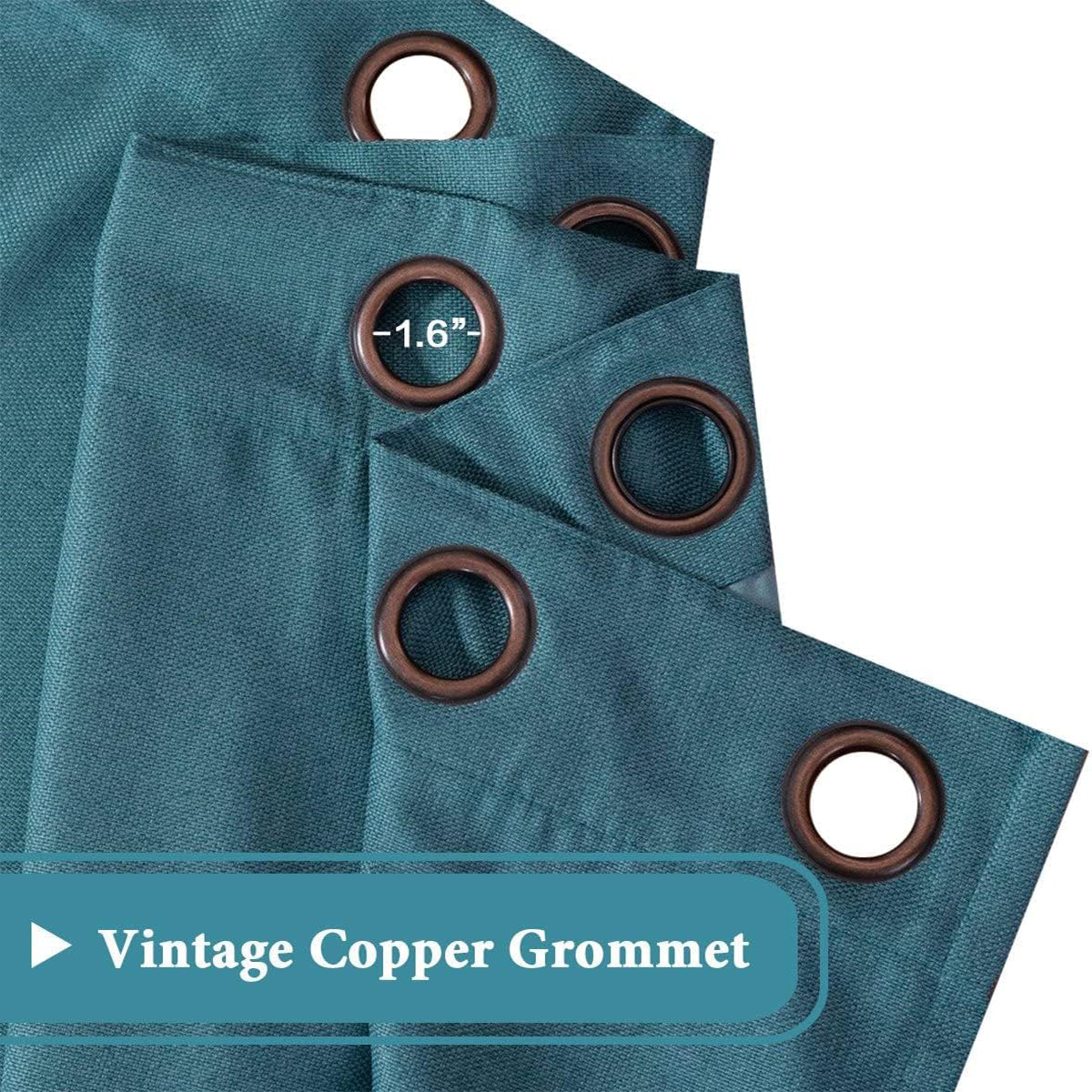 Faux Linen Blackout Thermal Insulated Grommet Curtain