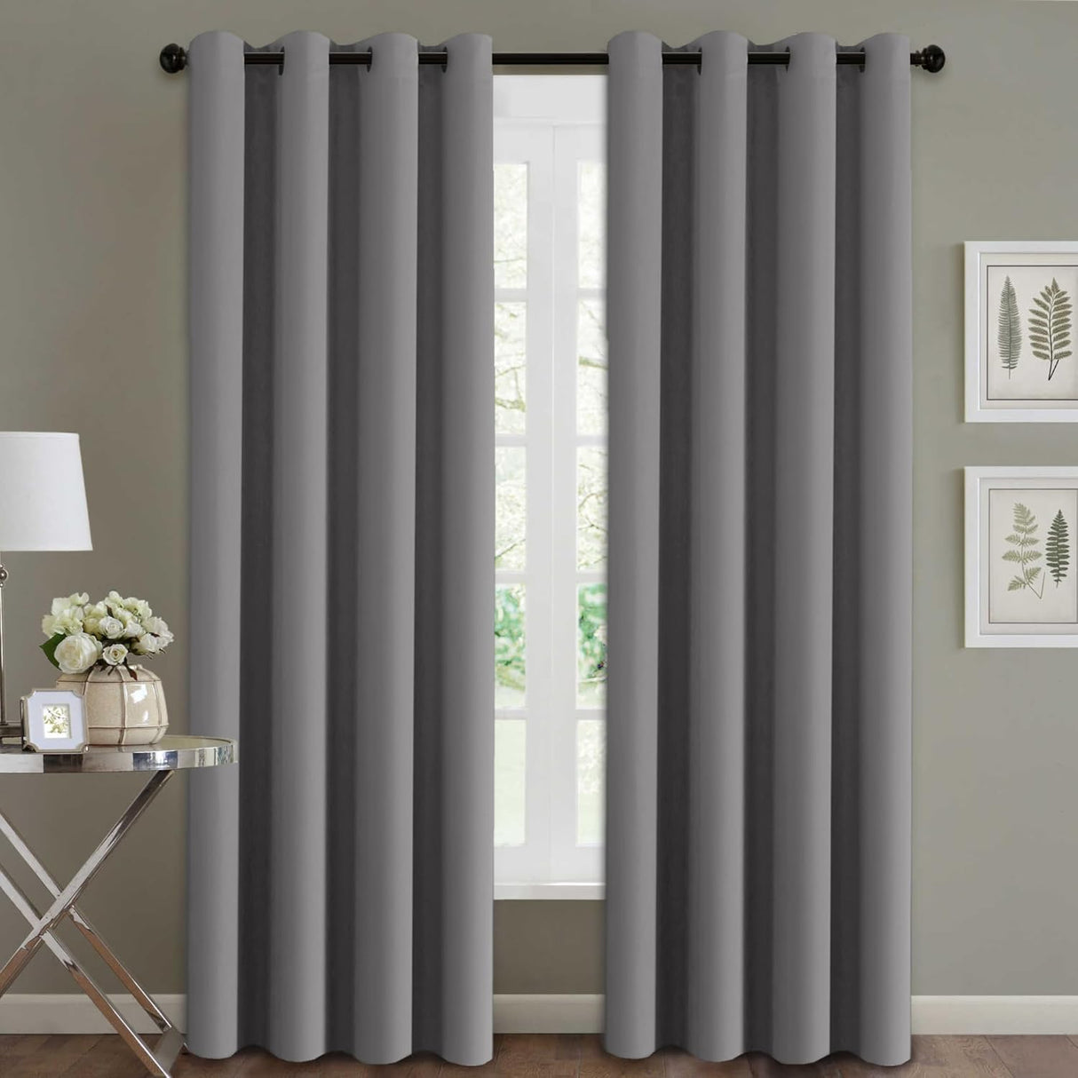 Blackout Curtains Thermal Insulated Grommet Top Solid Color Curtains