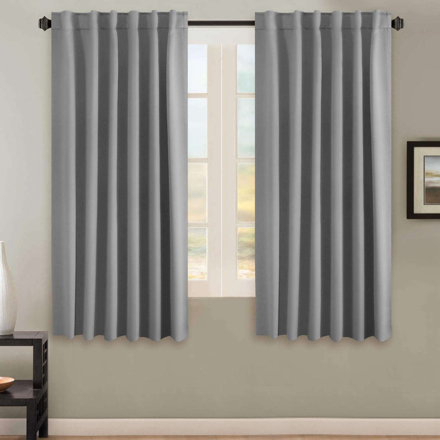 Blackout Thermal Insulated Back Tab/Rod Pocket Solid Color Curtains