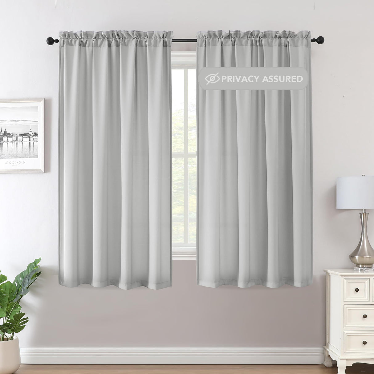 H.VERSAILTEX Sheer Curtains 84 inches Long Non-See-Through Farmhouse Curtains for Living Room Light Filtering Semi Sheer Panels for Bedroom Privacy Window Drapes 2 Panels Rod Pocket, Beige