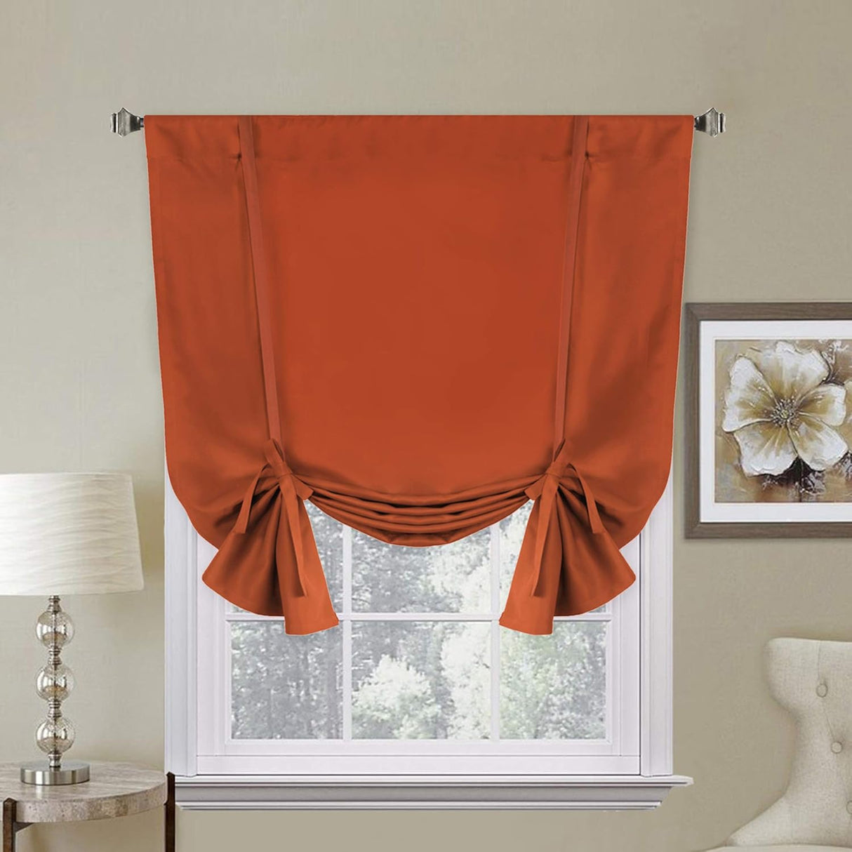 Valances Tie Up Curtains Roman Balloon Blind Rod Pocket Short Curtain