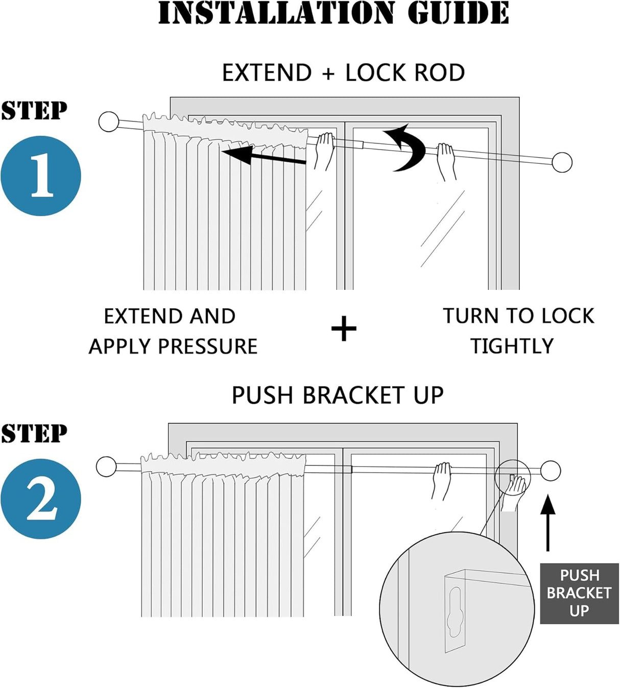 Window Curtain Rods Adjustable Decorative