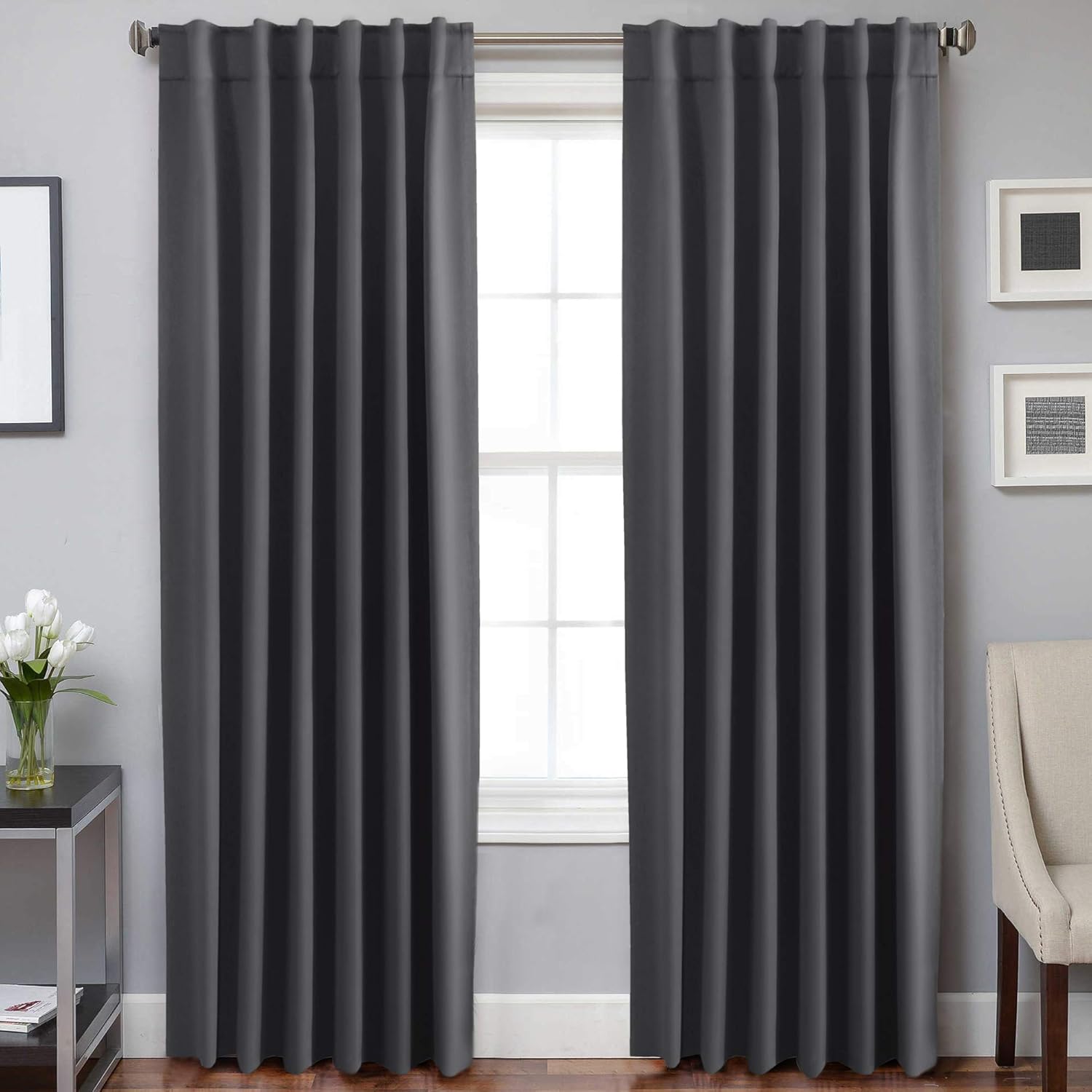 Blackout Thermal Insulated Tab/Rod Pocket Solid Color Curtains