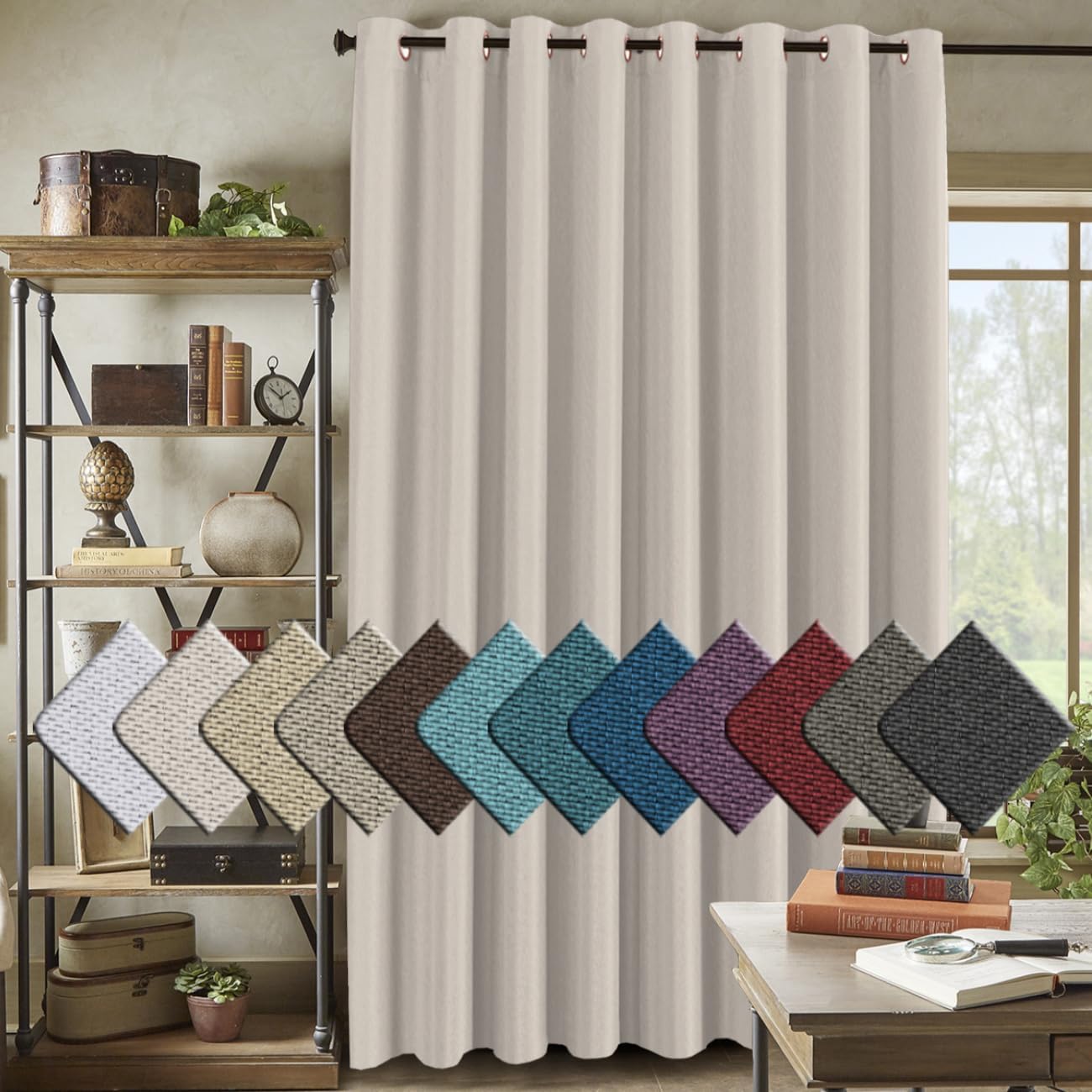 Linen Blackout Thermal Insulated Grommet Curtain