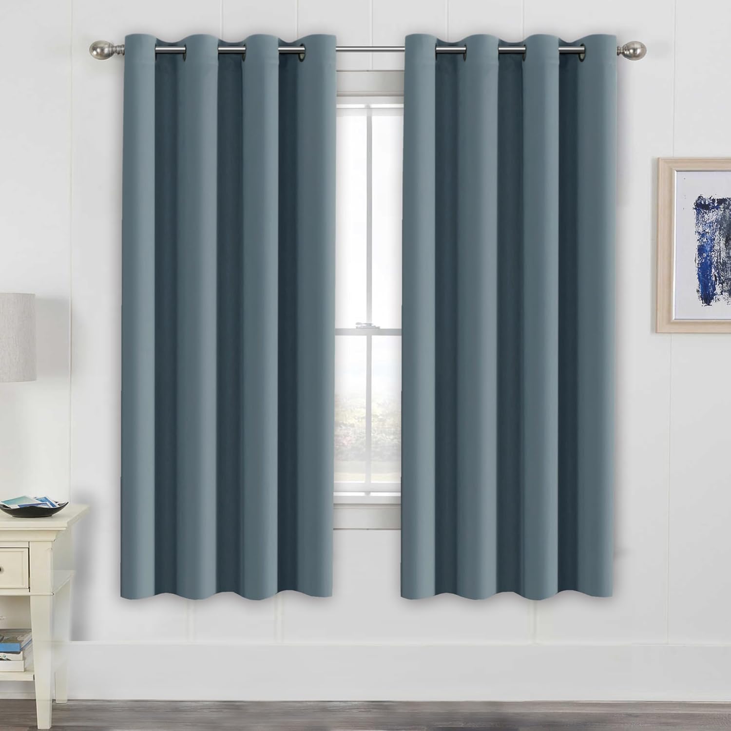 Blackout Curtains Thermal Insulated Grommet Top Solid Color Curtains