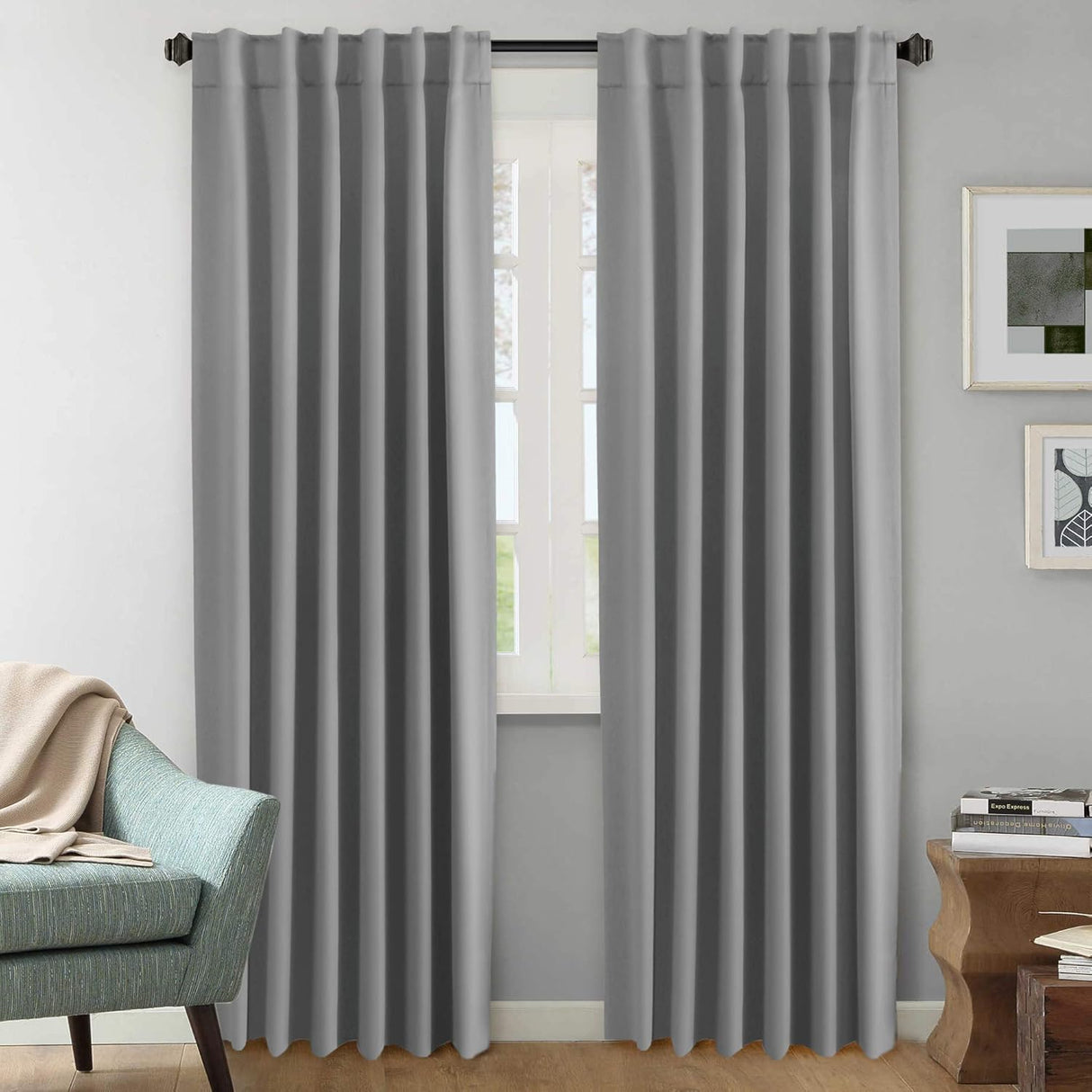 Blackout Thermal Insulated Back Tab/Rod Pocket Solid Color Curtains
