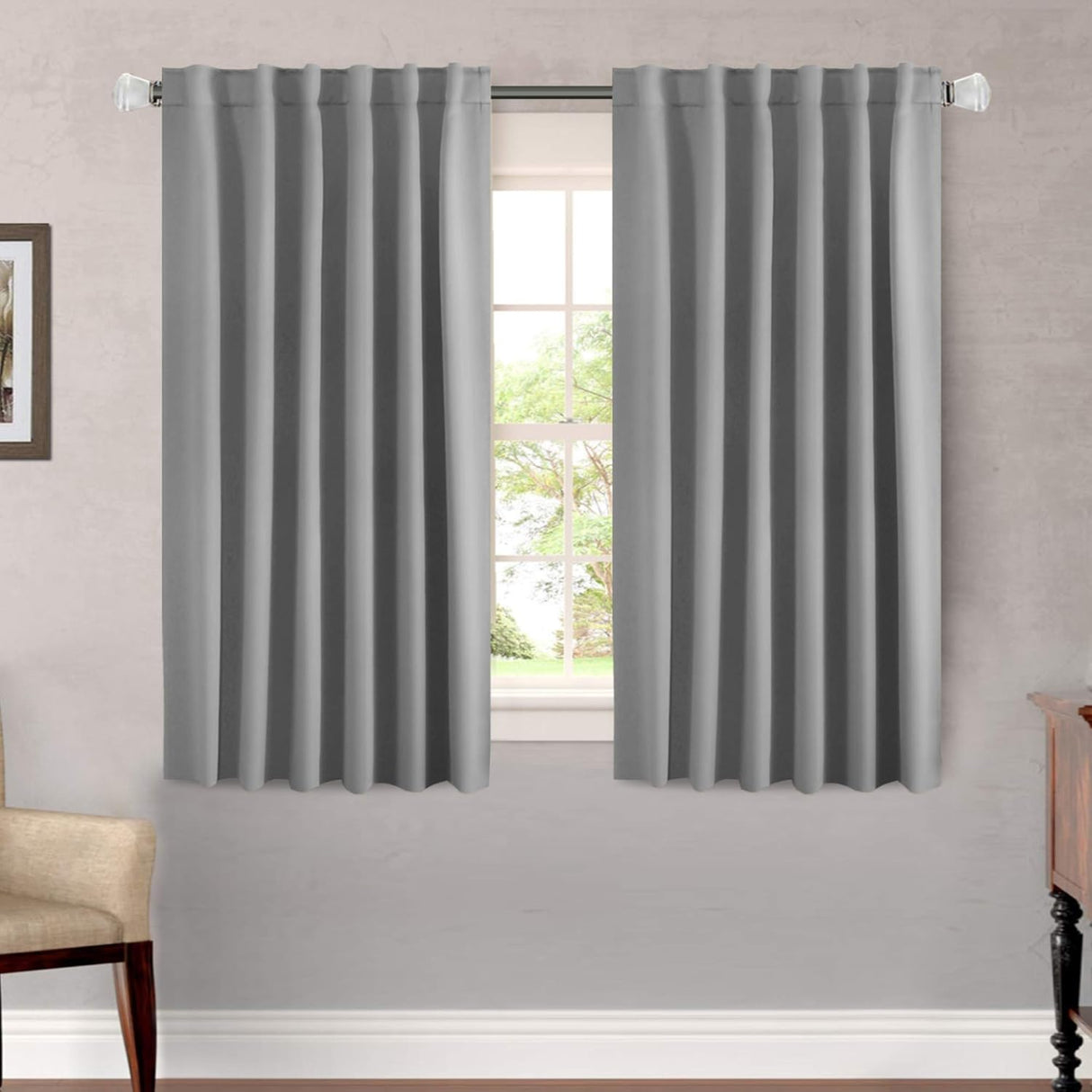 Blackout Thermal Insulated Back Tab/Rod Pocket Solid Color Curtains