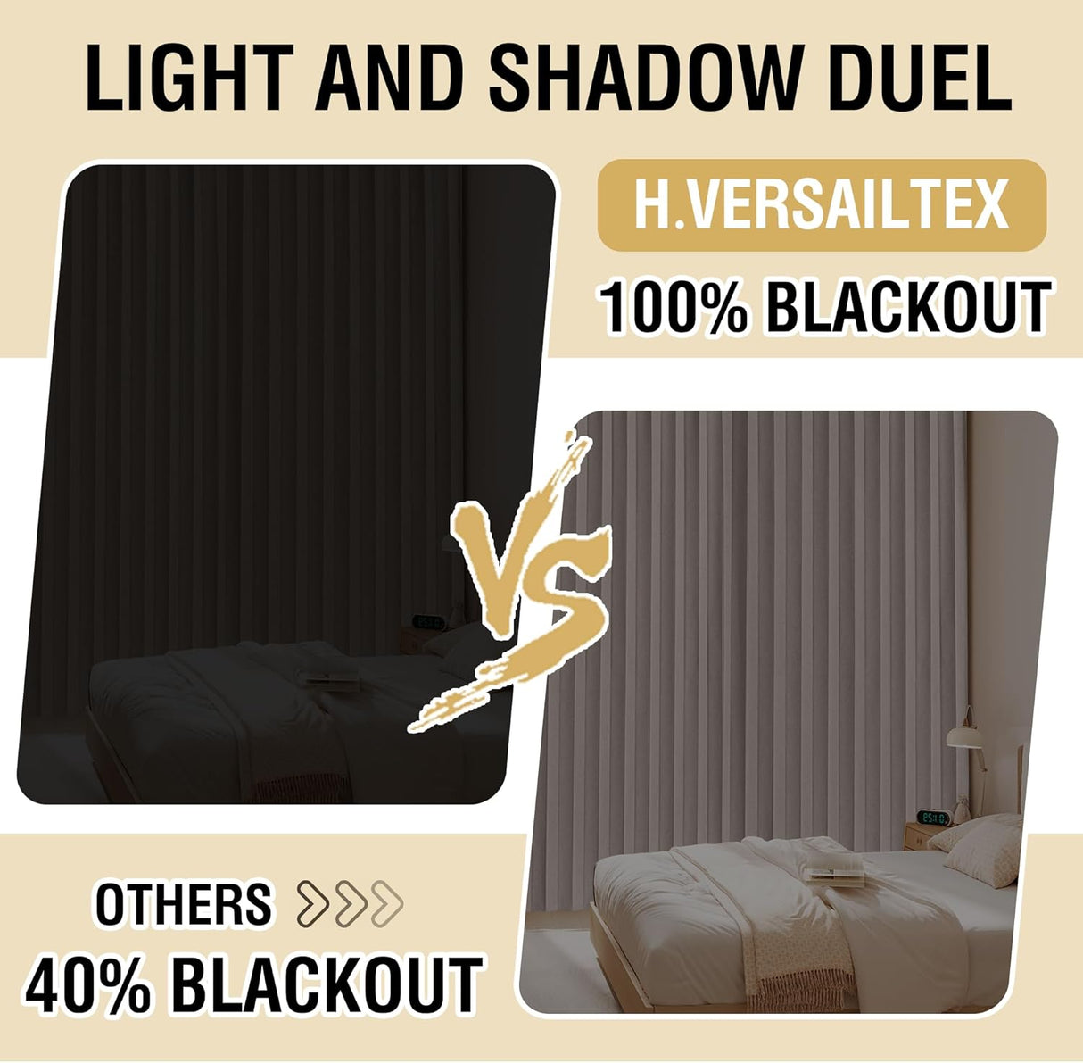 H.VERSAILTEX 100% Blackout Linen Curtain Accordion Door Curtains for Doorway Privacy Folding Closet Door Curtain Room Divider Sliding Door Shade with Hooks, 1 Panel, W55 x L78, Heather Taupe