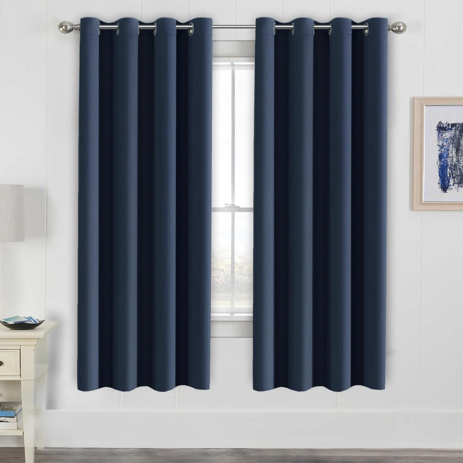Blackout Curtains Thermal Insulated Grommet Top Solid Color Curtains