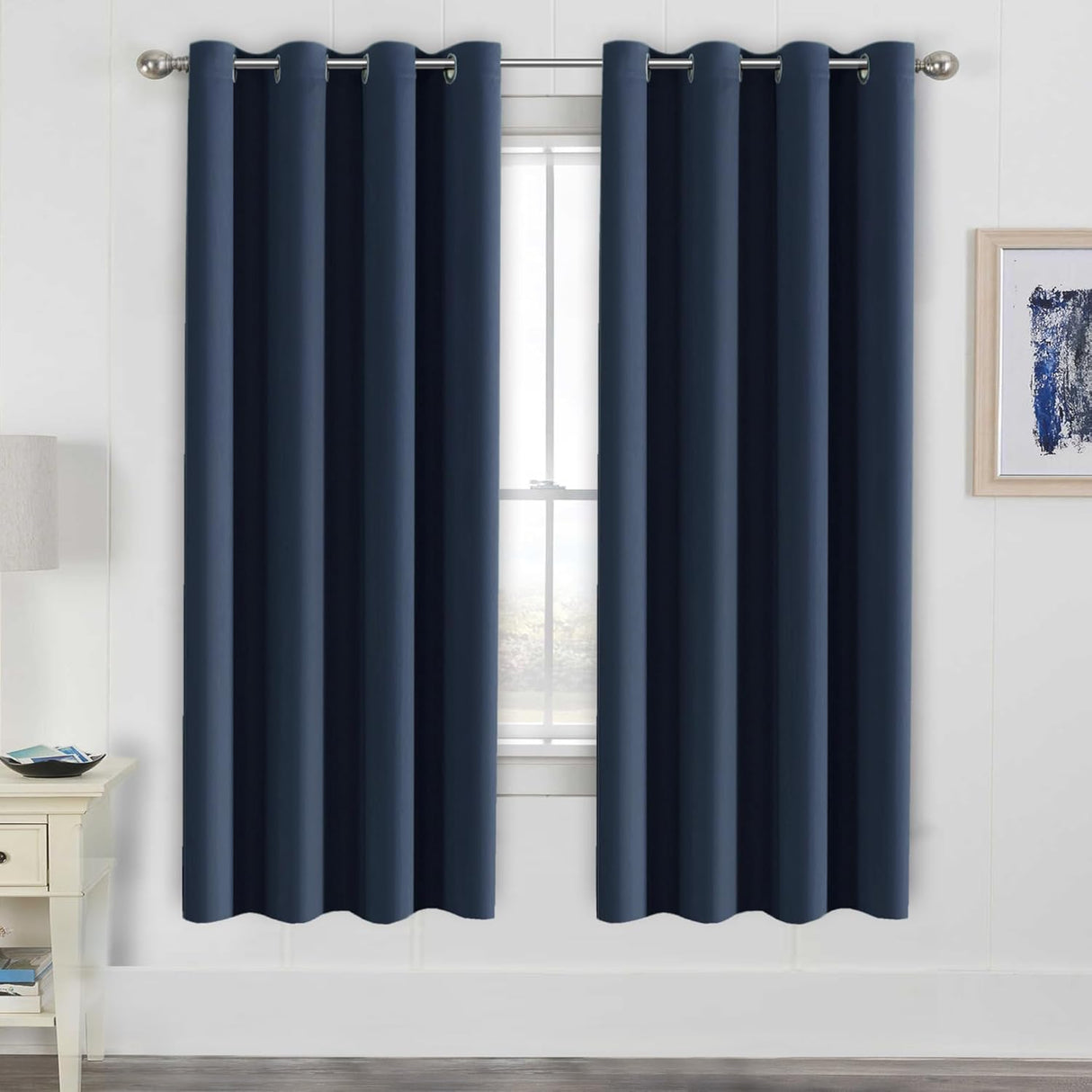 Blackout Curtains Thermal Insulated Grommet Top Solid Color Curtains