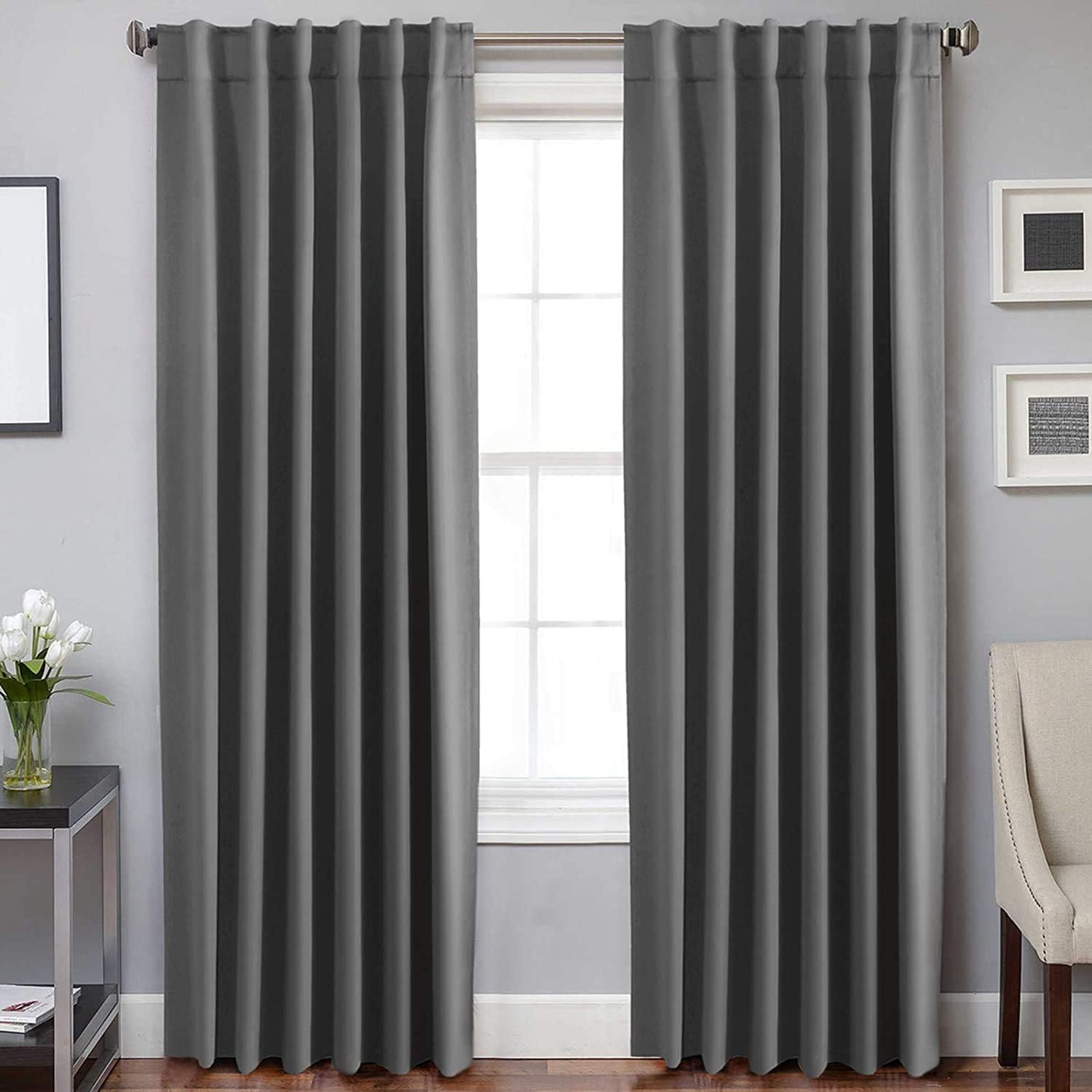 Blackout Thermal Insulated Tab/Rod Pocket Solid Color Curtains