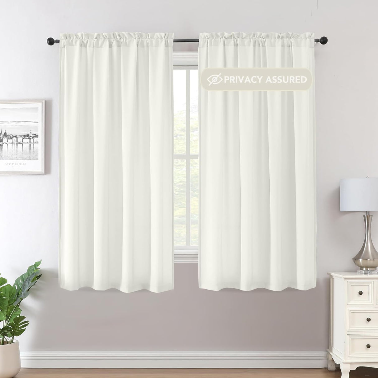 Sheer Curtains Non-See-Through Light Filtering Privacy Window Drapes