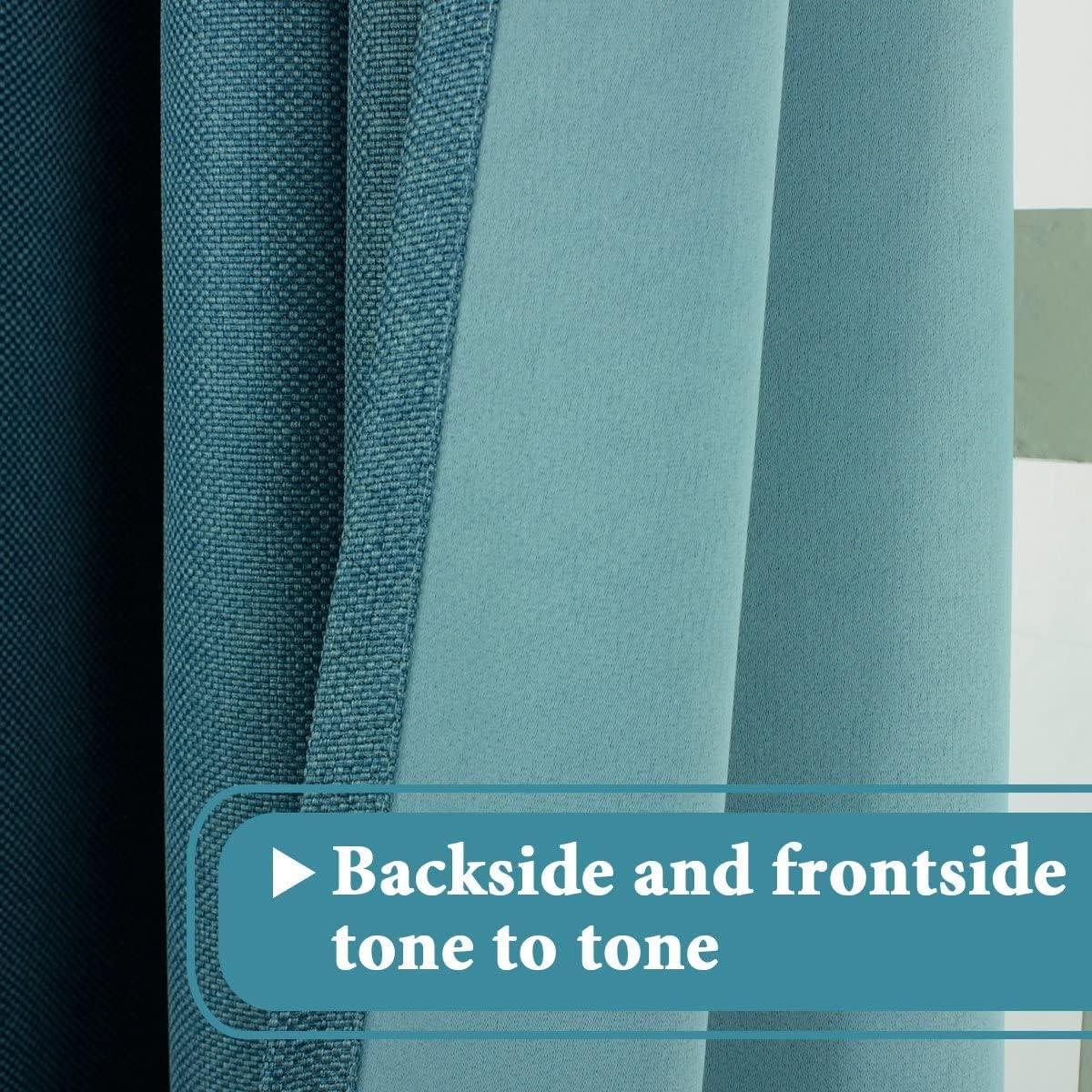 Faux Linen Blackout Thermal Insulated Grommet Curtain