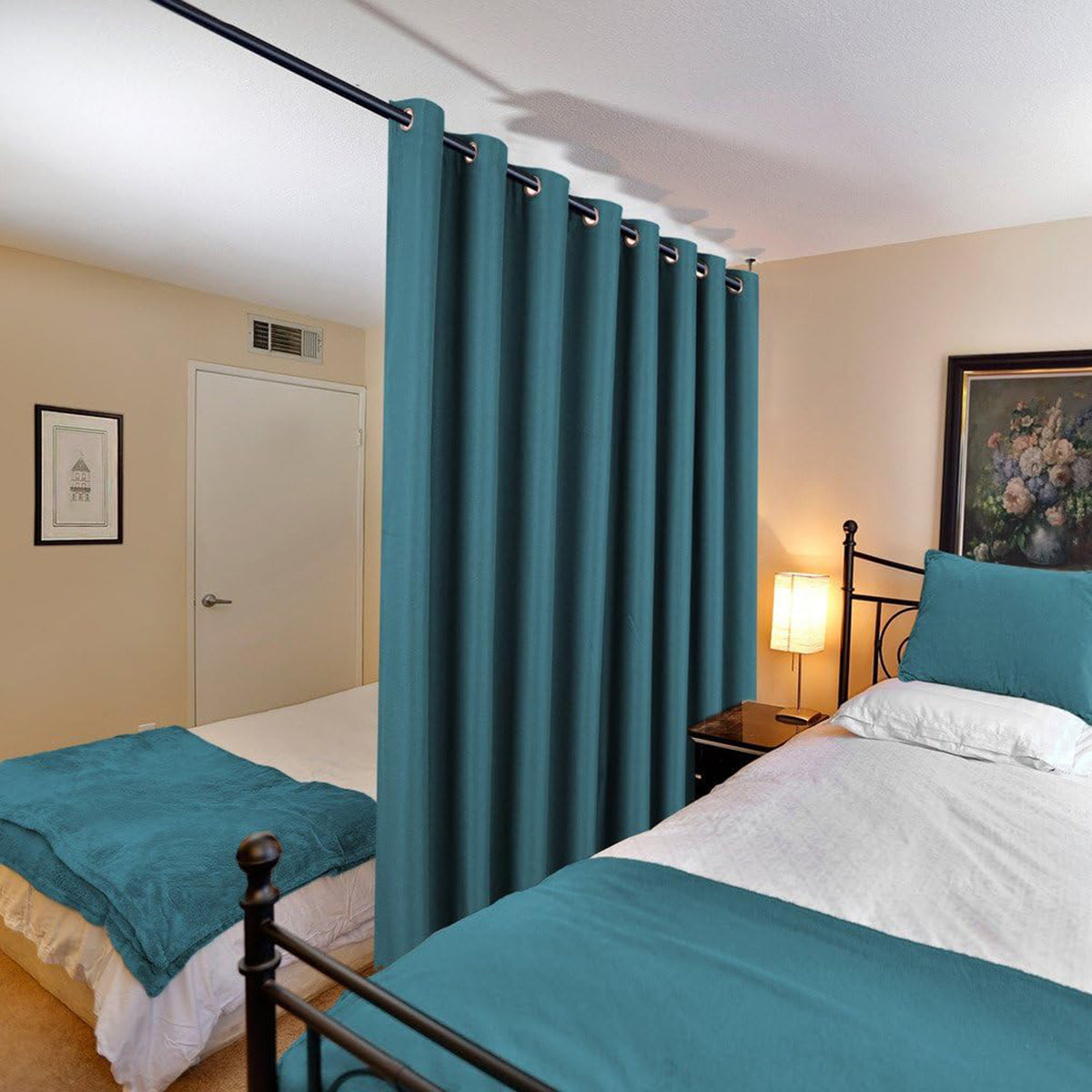 Faux Linen Blackout Thermal Insulated Grommet Curtain