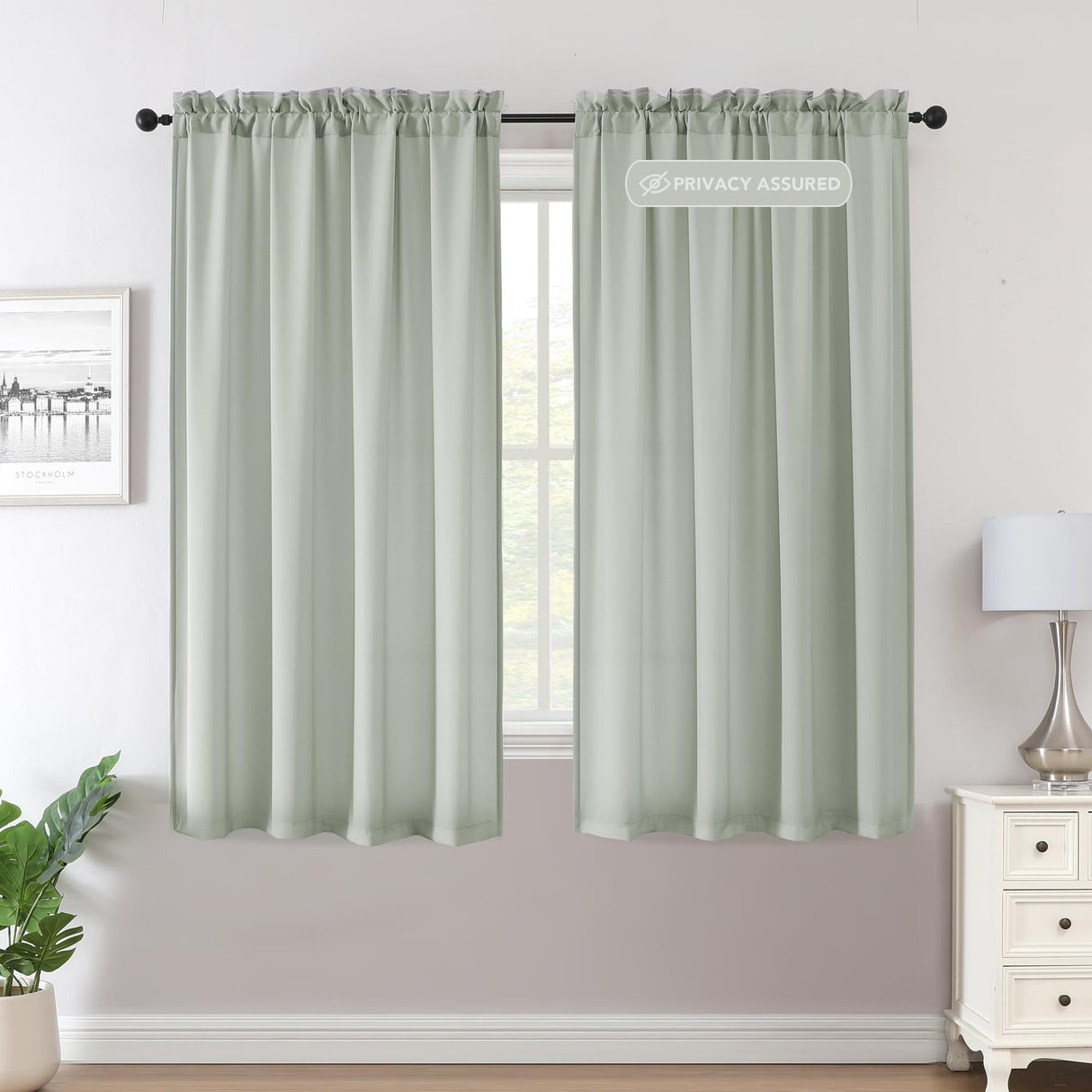 H.VERSAILTEX Sheer Curtains 84 inches Long Non-See-Through Farmhouse Curtains for Living Room Light Filtering Semi Sheer Panels for Bedroom Privacy Window Drapes 2 Panels Rod Pocket, Beige