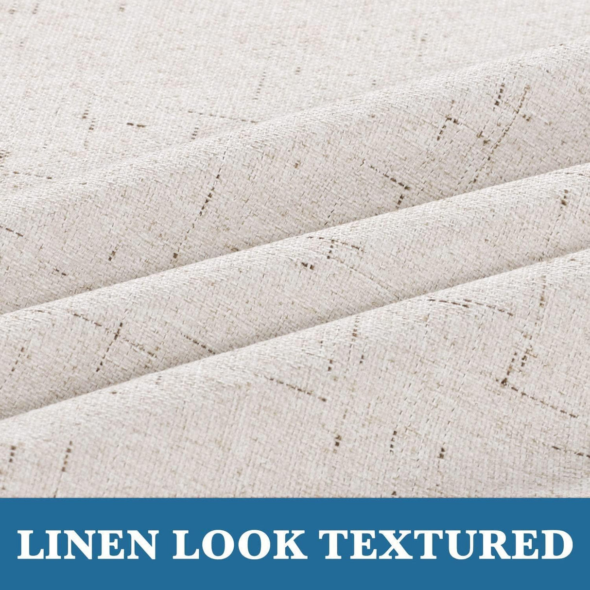 Durable Thick Textured Linen Look 100% Blackout Patio Door Grommet Curtain One Panel