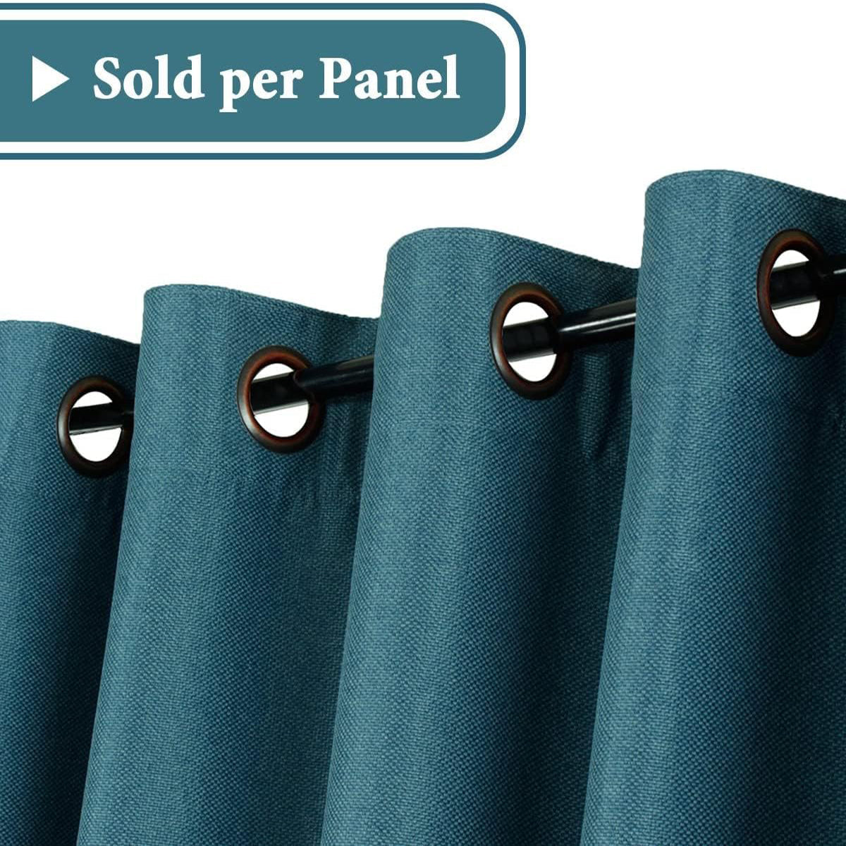 Faux Linen Blackout Thermal Insulated Grommet Curtain