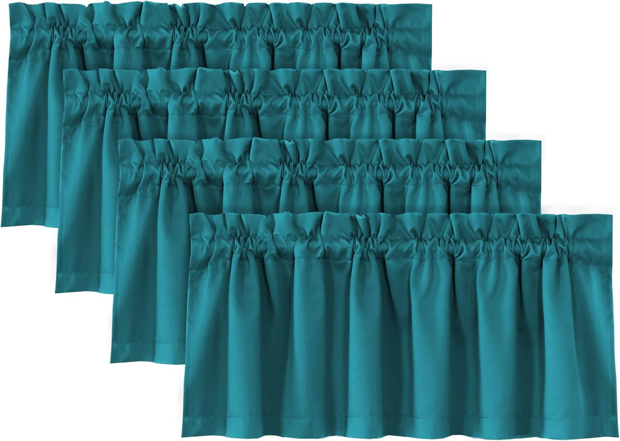 H.VERSAILTEX 100% Blackout Valances for Windows Kitchen Window Rod Pocket Privacy Decorative Curtains 2 Pack