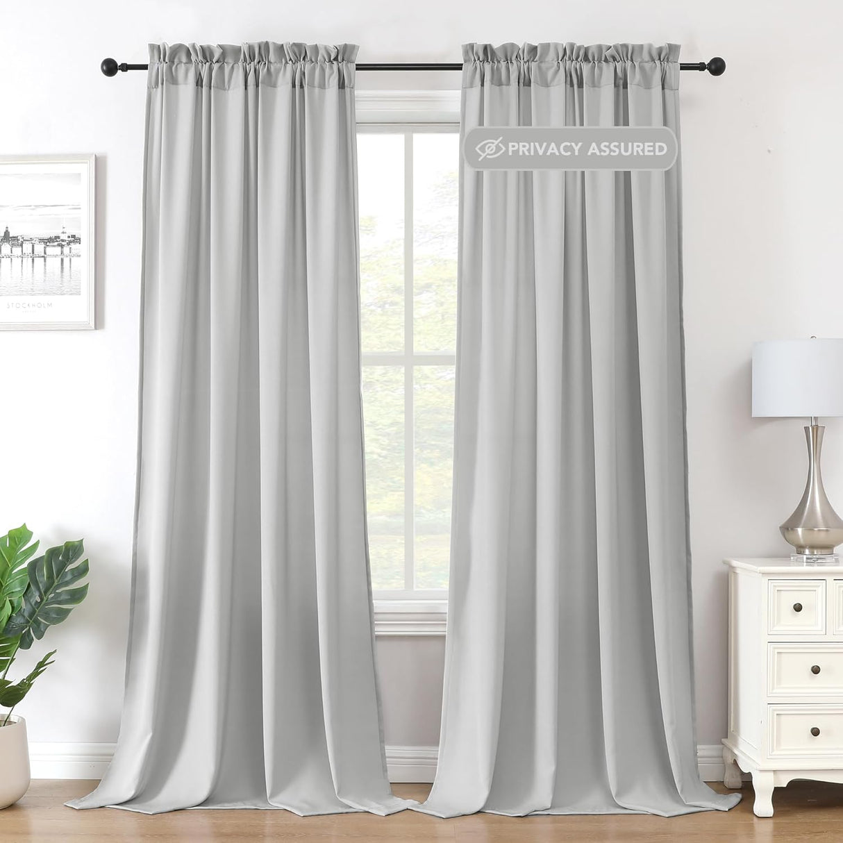 Sheer Curtains Non-See-Through Light Filtering Privacy Window Drapes