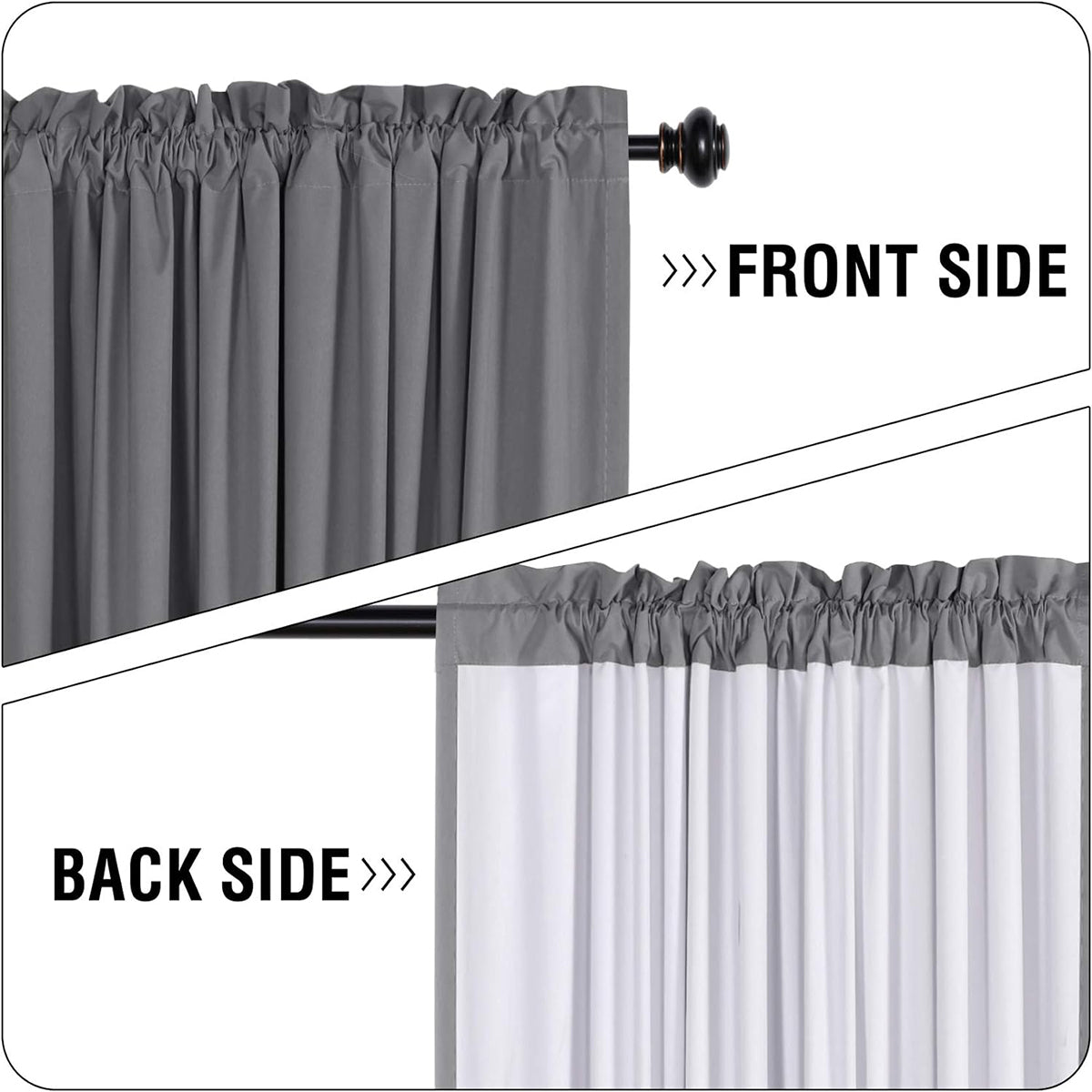 Full Light Blocking Thermal Insulated Curtain Draperies with Soft White Coating