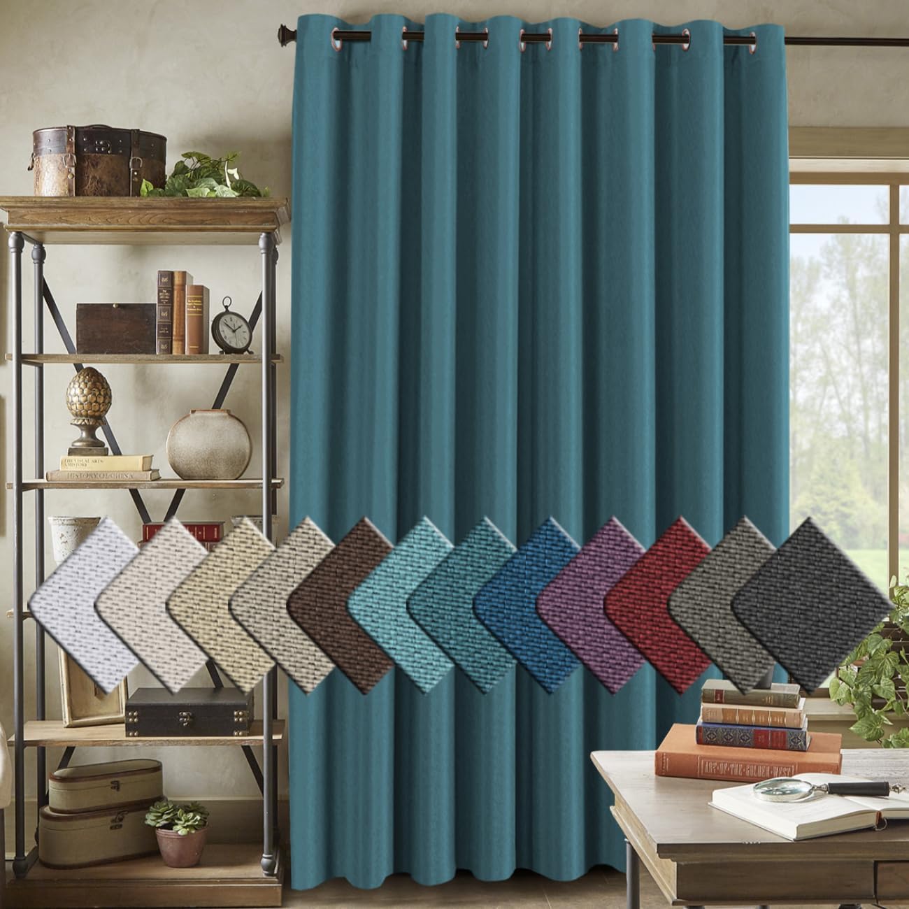 Linen Blackout Thermal Insulated Grommet Curtain