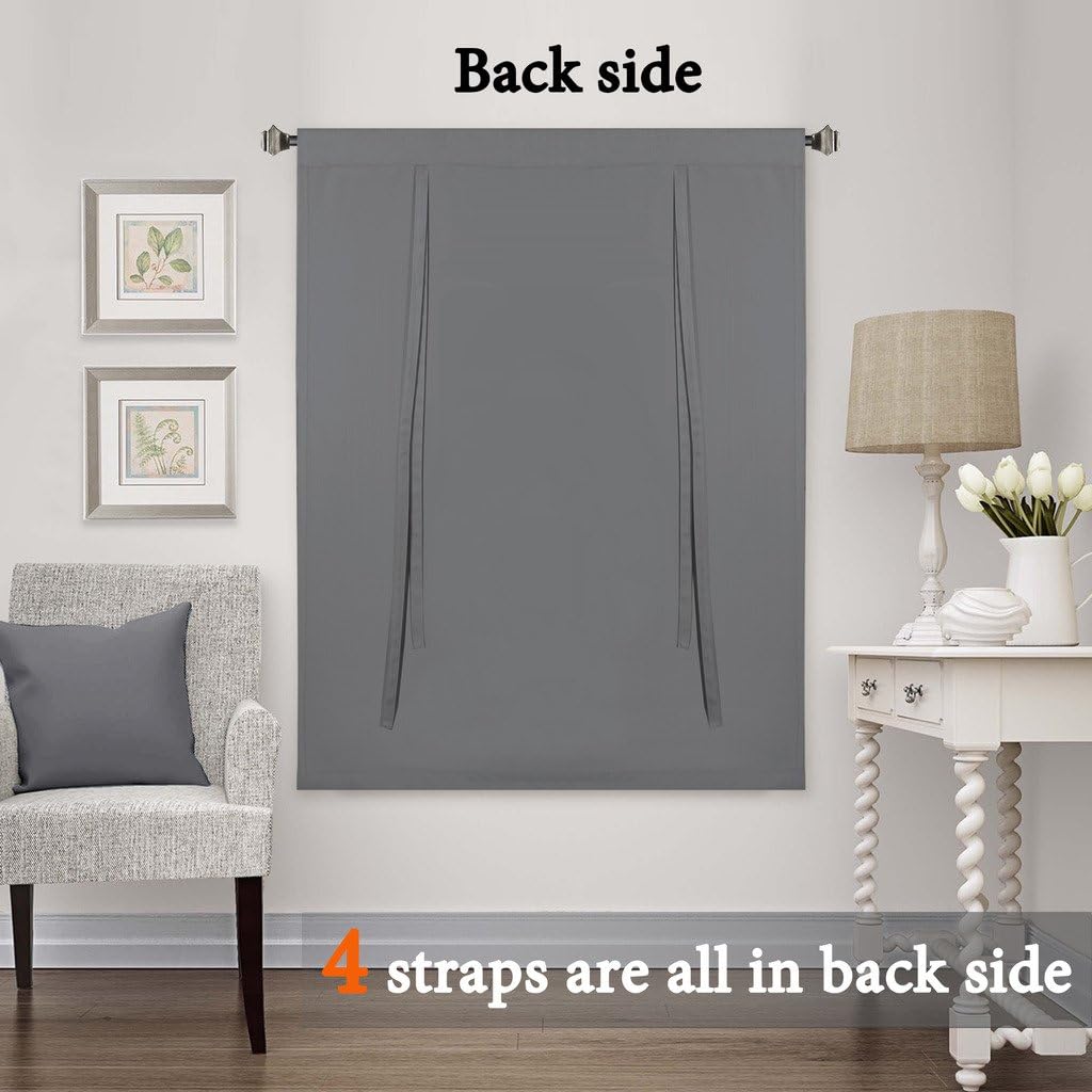 Valances Tie Up Curtains Roman Balloon Blind Rod Pocket Short Curtain