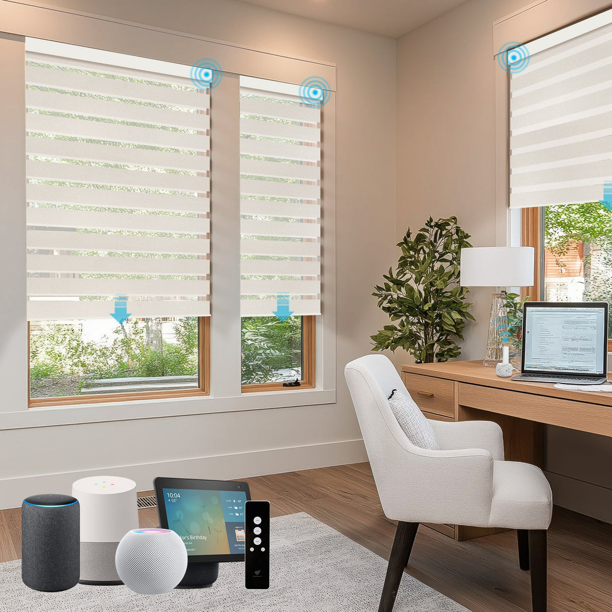 Motorized Zebra Shades 85% Blackout 95mm Phoebe