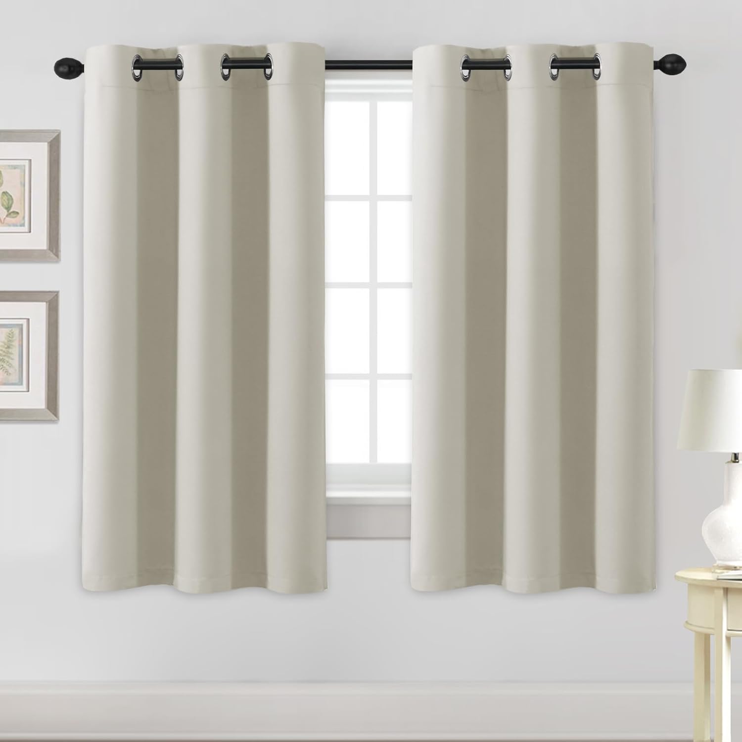 Blackout Curtains Thermal Insulated Grommet Top Solid Color Curtains