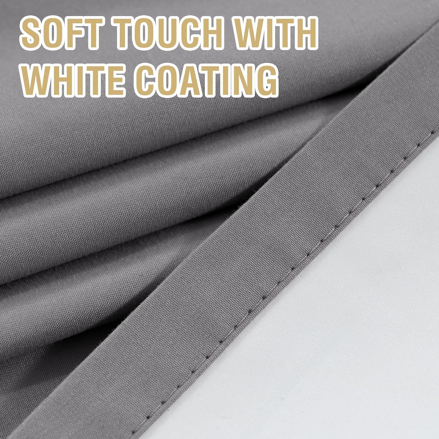 100% Blackout White Liners Window Rod Pocket Curtains