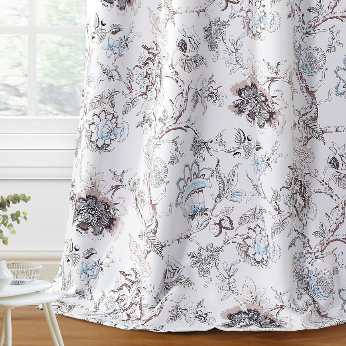 H.VERSAILTEX Floral Blackout Curtains for Living Room Thermal Insulated Grommet Drapes