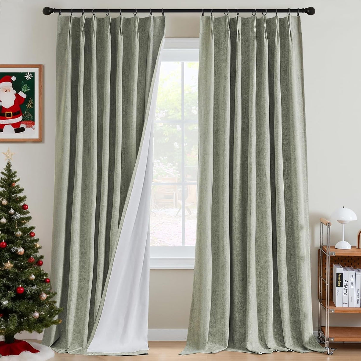 H.VERSAILTEX Pinch Pleated Blackout Curtains – Linen Chenille, Thermal Insulated, 2 Panels