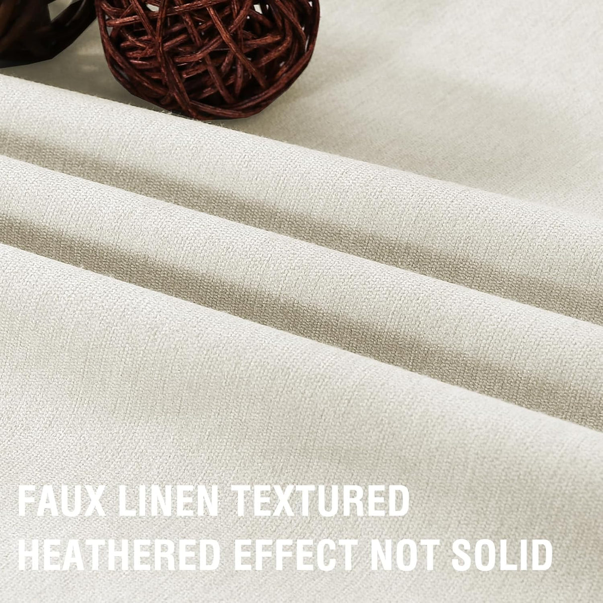 H.VERSAILTEX Linen 100% Blackout Drapes Full Coverage Heat Blocking Curtains for Bedroom