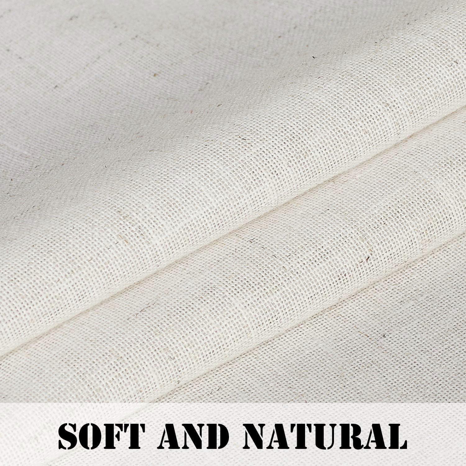 Natural Linen Tab Top Curtains Semi Sheer Curtains