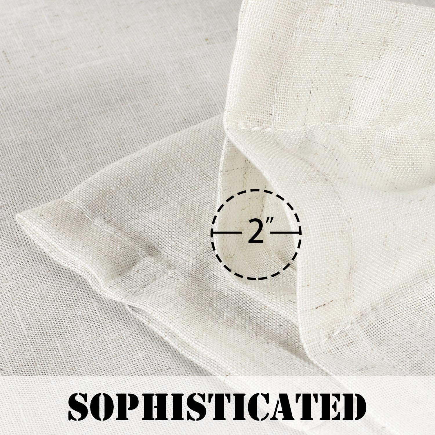 Natural Linen Rod Pocket Curtains Semi Sheer Curtains