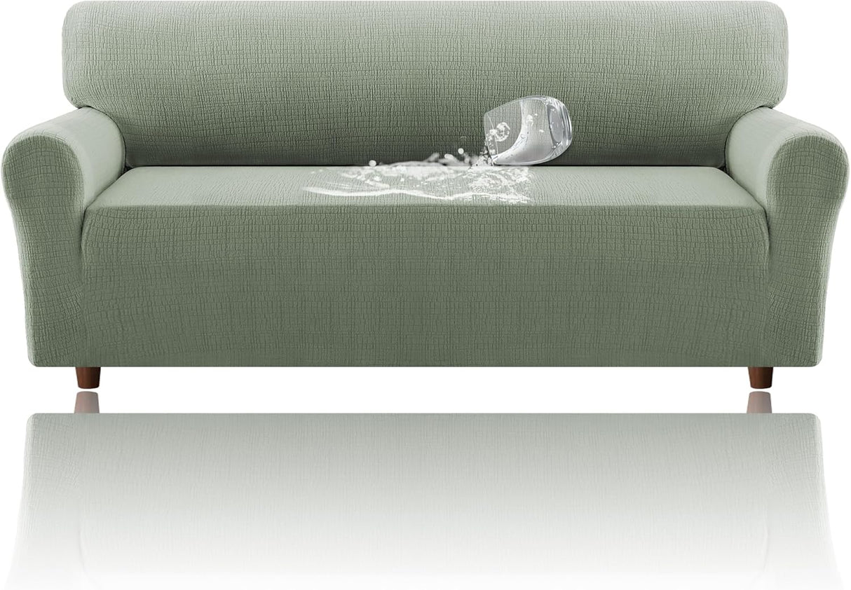 H.VERSAILTEX Jacquard Waterproof Sofa Slipcover – Stretch Couch Cover with Elastic Bottom