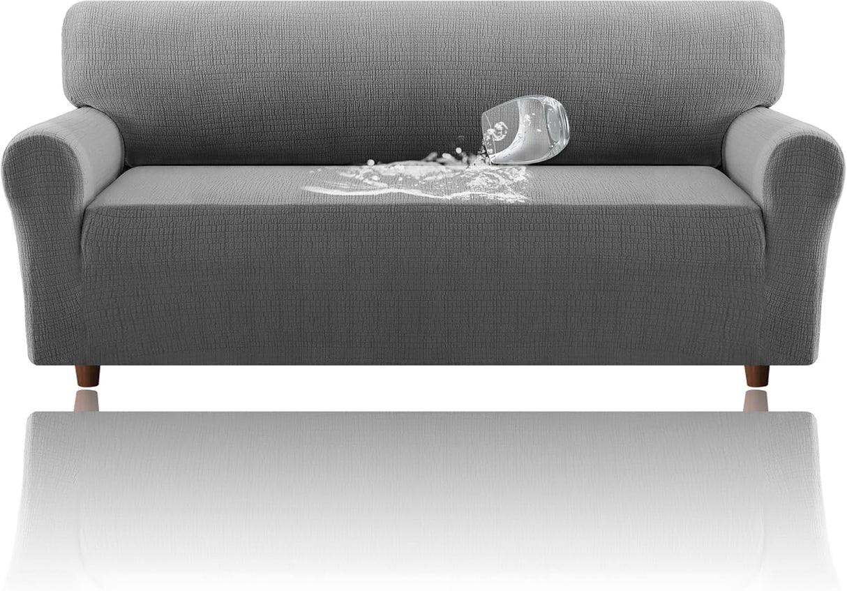 H.VERSAILTEX Jacquard Waterproof Sofa Slipcover – Stretch Couch Cover with Elastic Bottom