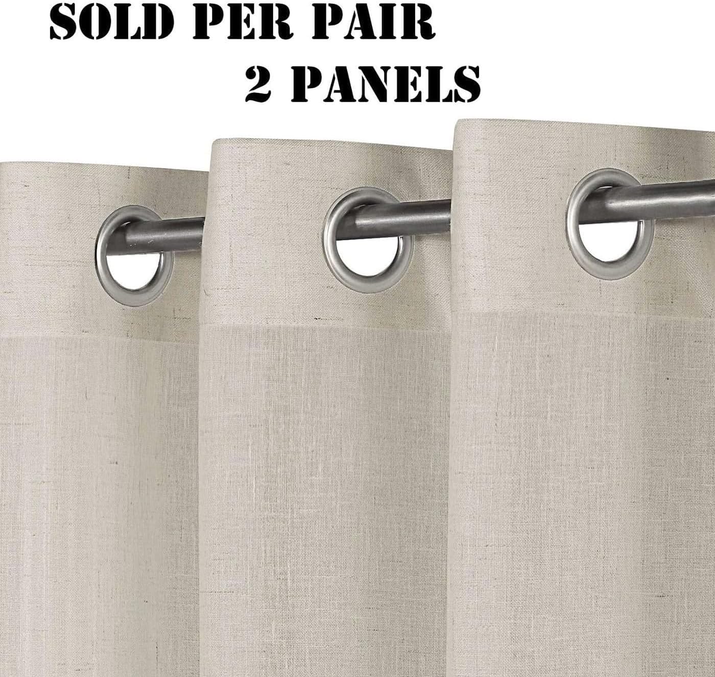 Light Filtering Linen Textured Curtains Grommet Curtains