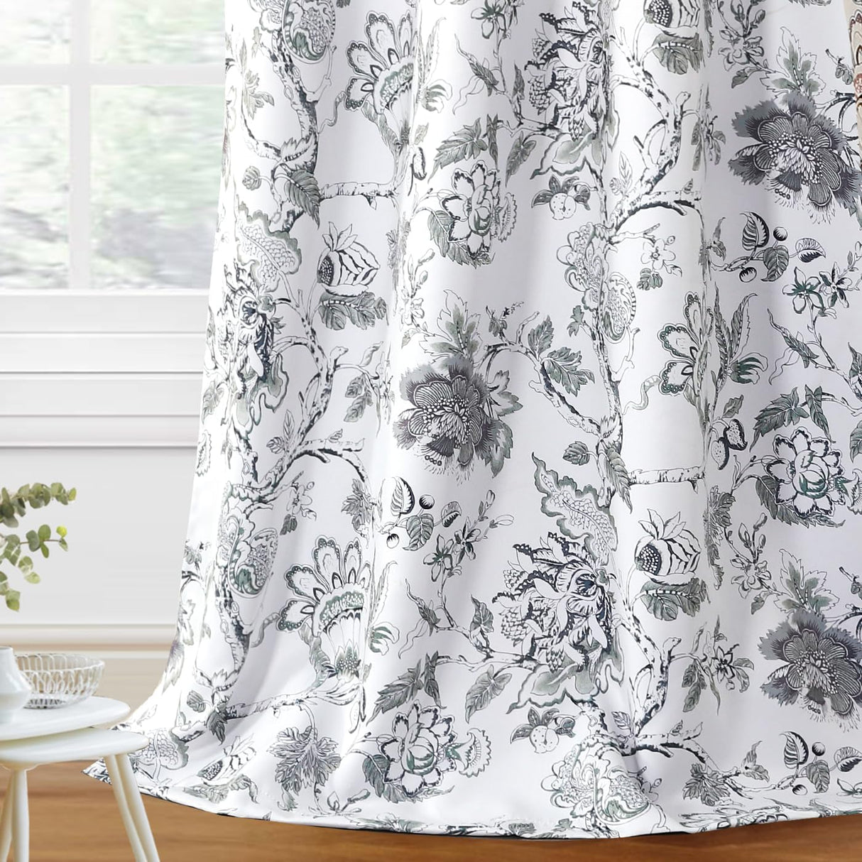 H.VERSAILTEX Floral Blackout Curtains for Living Room Thermal Insulated Grommet Drapes