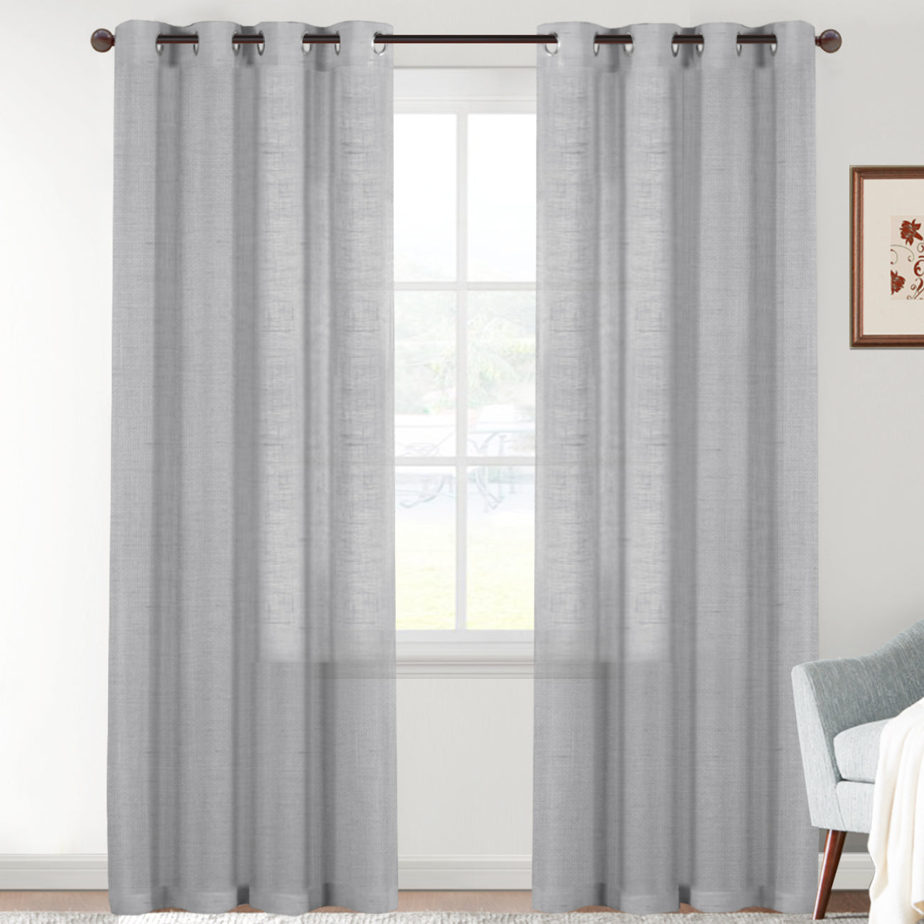 Faux Linen Light Filtering Curtains